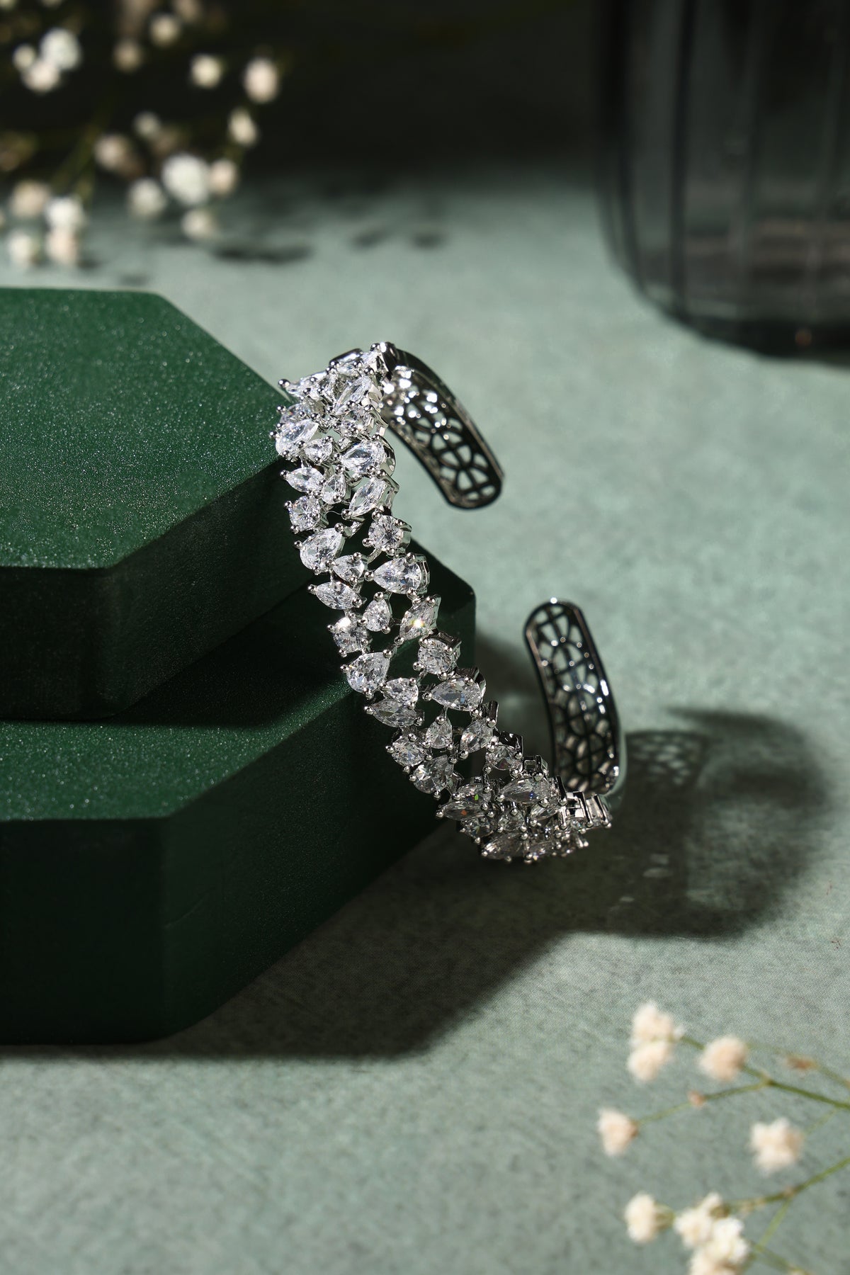 Crystal Cascade Cuff Bracelet