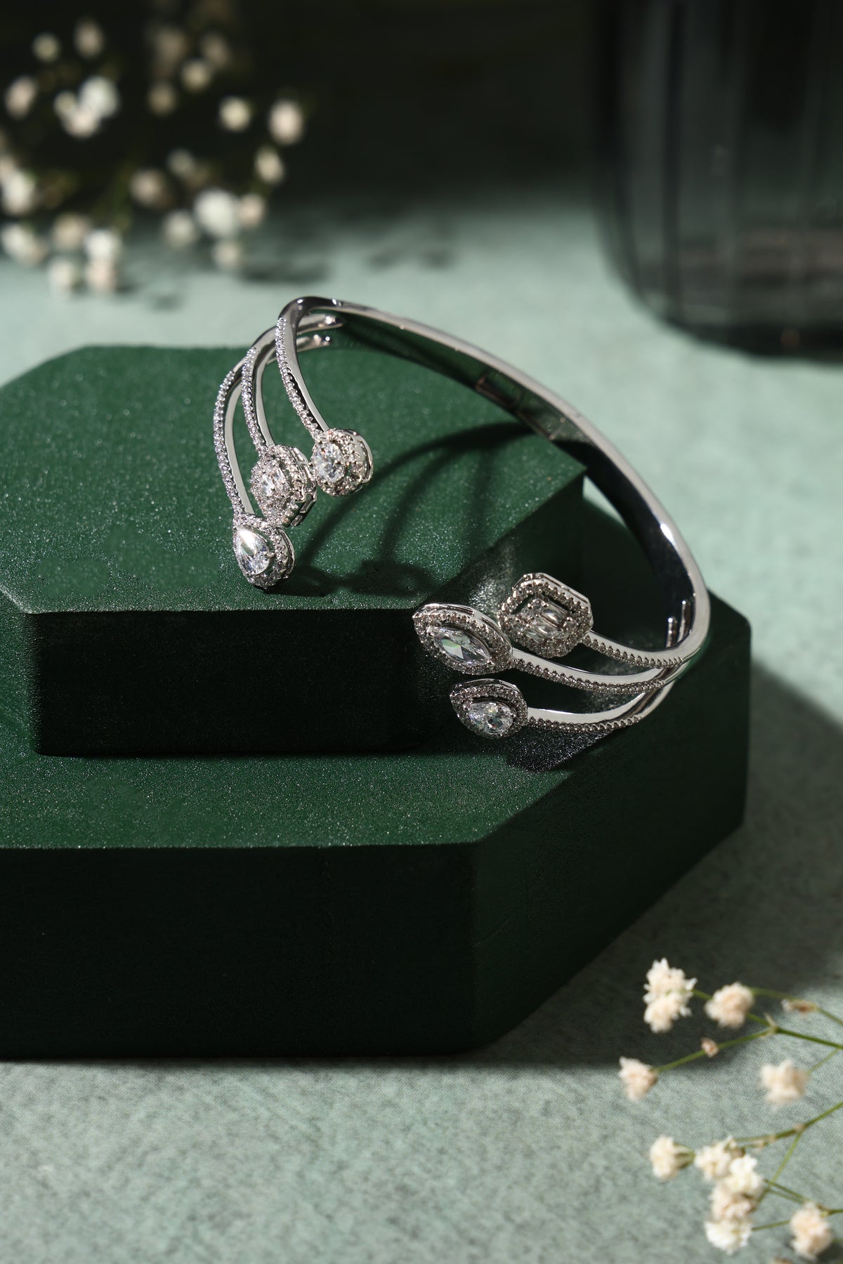 Celestine Crystal Open Cuff