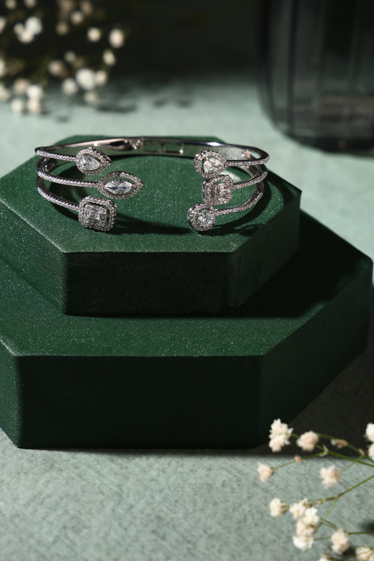 Celestine Crystal Open Cuff