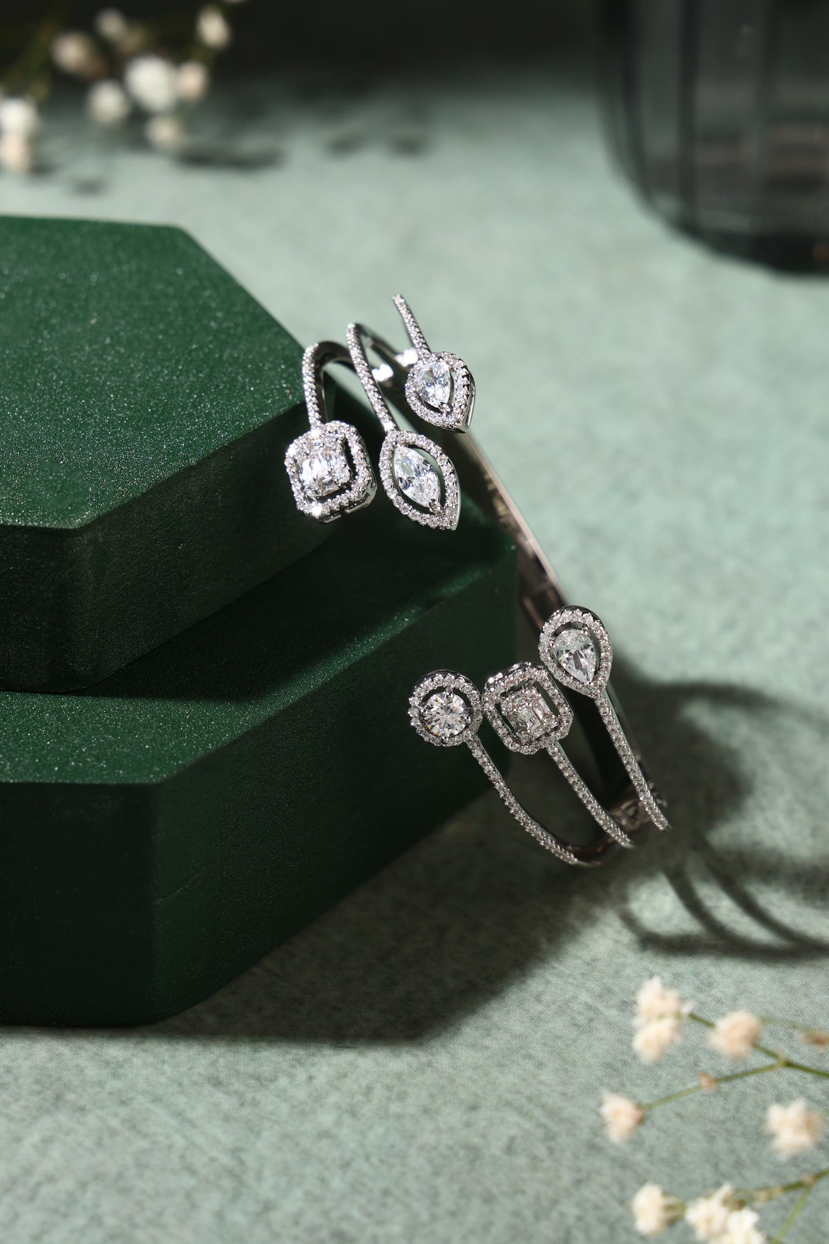Celestine Crystal Open Cuff