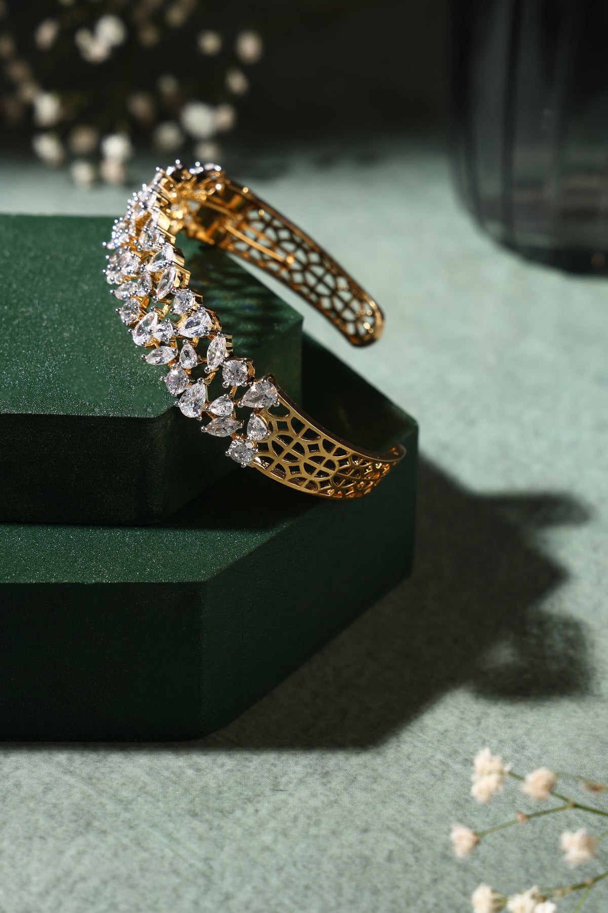 Aurelia Gold Crystal Cuff Bracelet