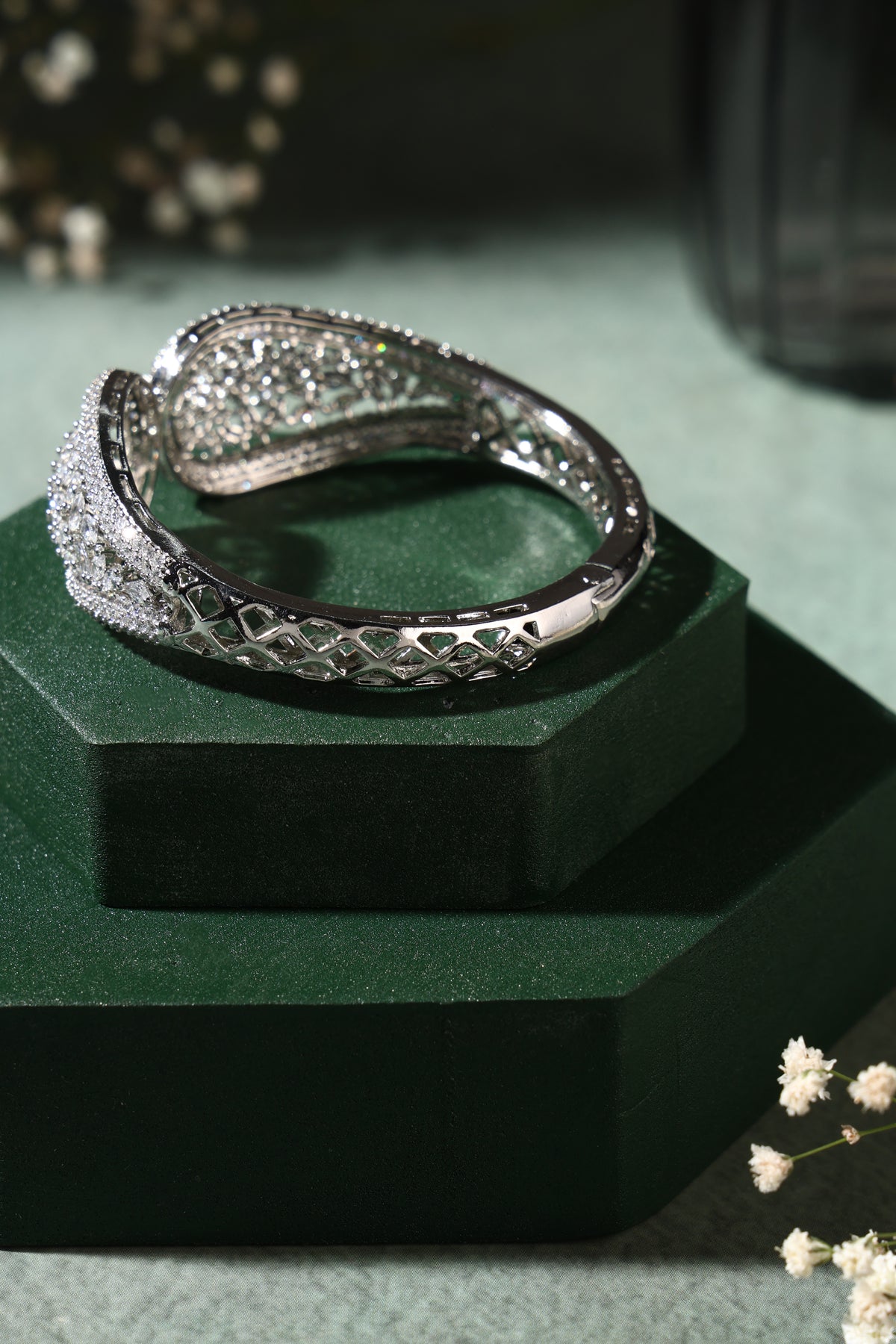 Seraphine Crystal Leaf Cuff