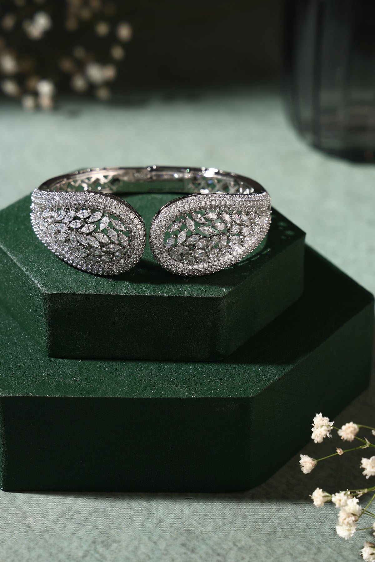 Seraphine Crystal Leaf Cuff