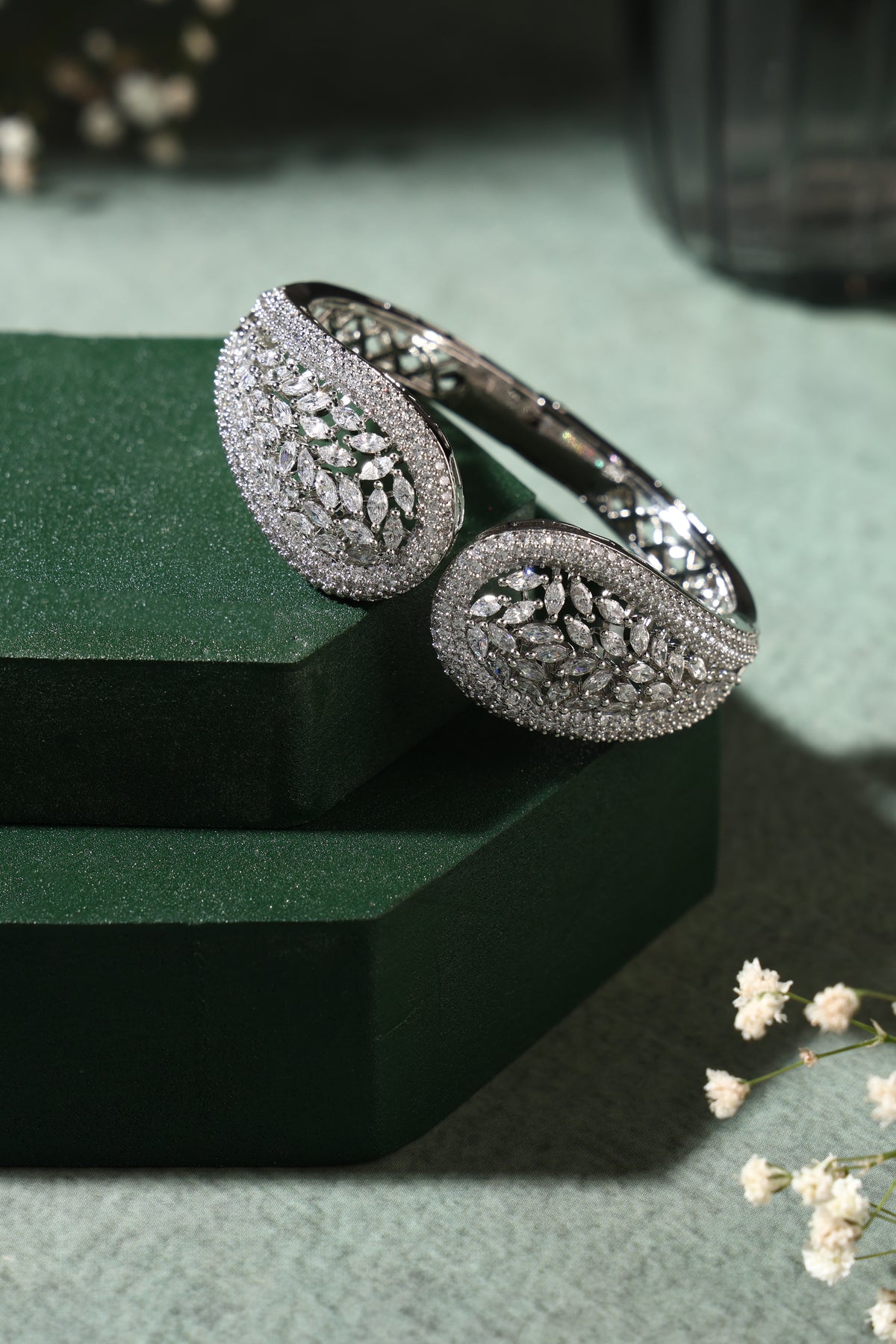 Seraphine Crystal Leaf Cuff
