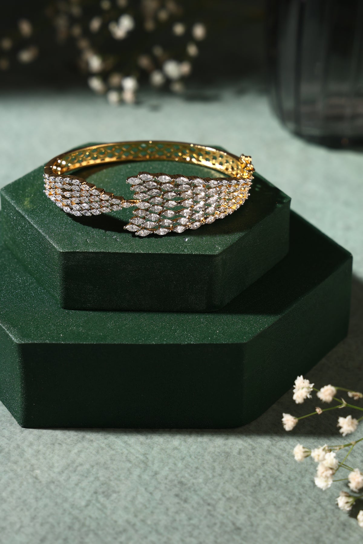 Celeste Gold Crystal Cuff Bracelet