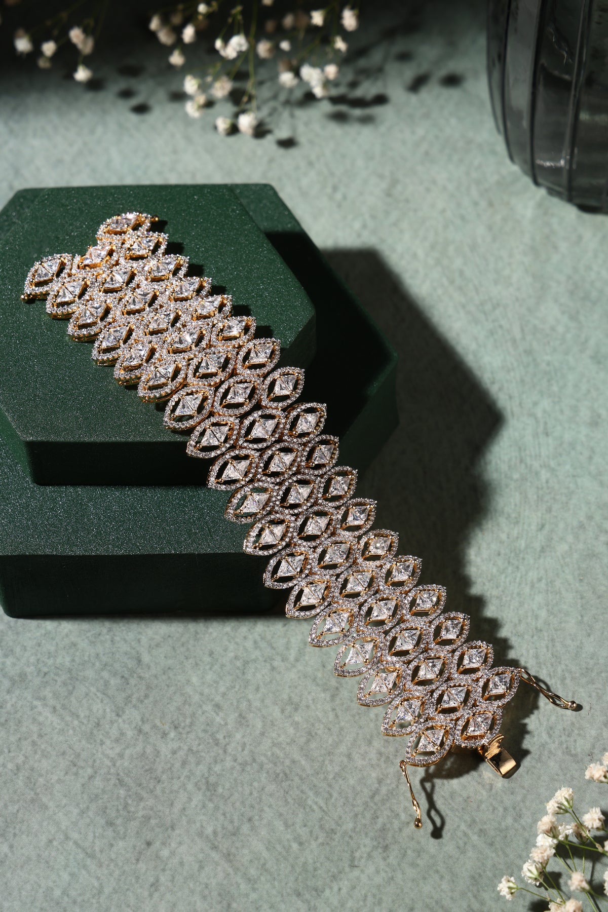 Aurelia Golden Crystal Link Bracelet