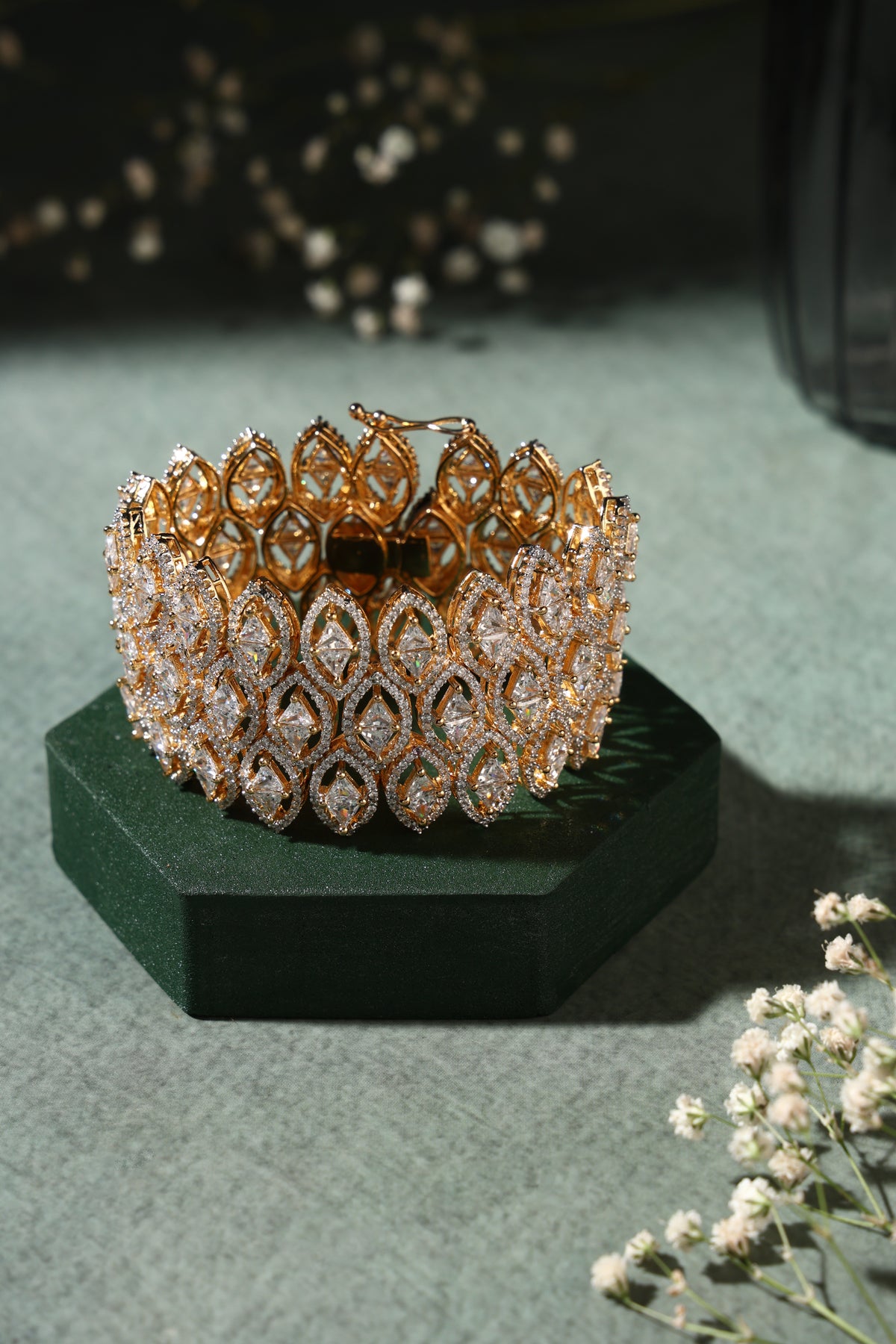 Aurelia Golden Crystal Link Bracelet