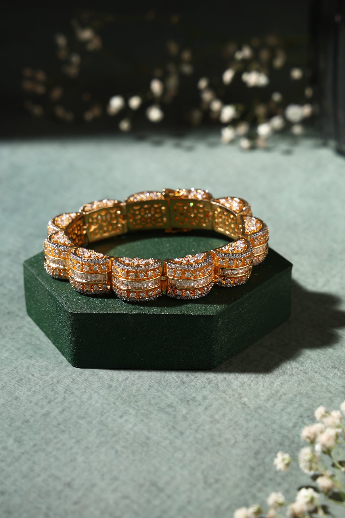 Amber Glow Crystal Bangle