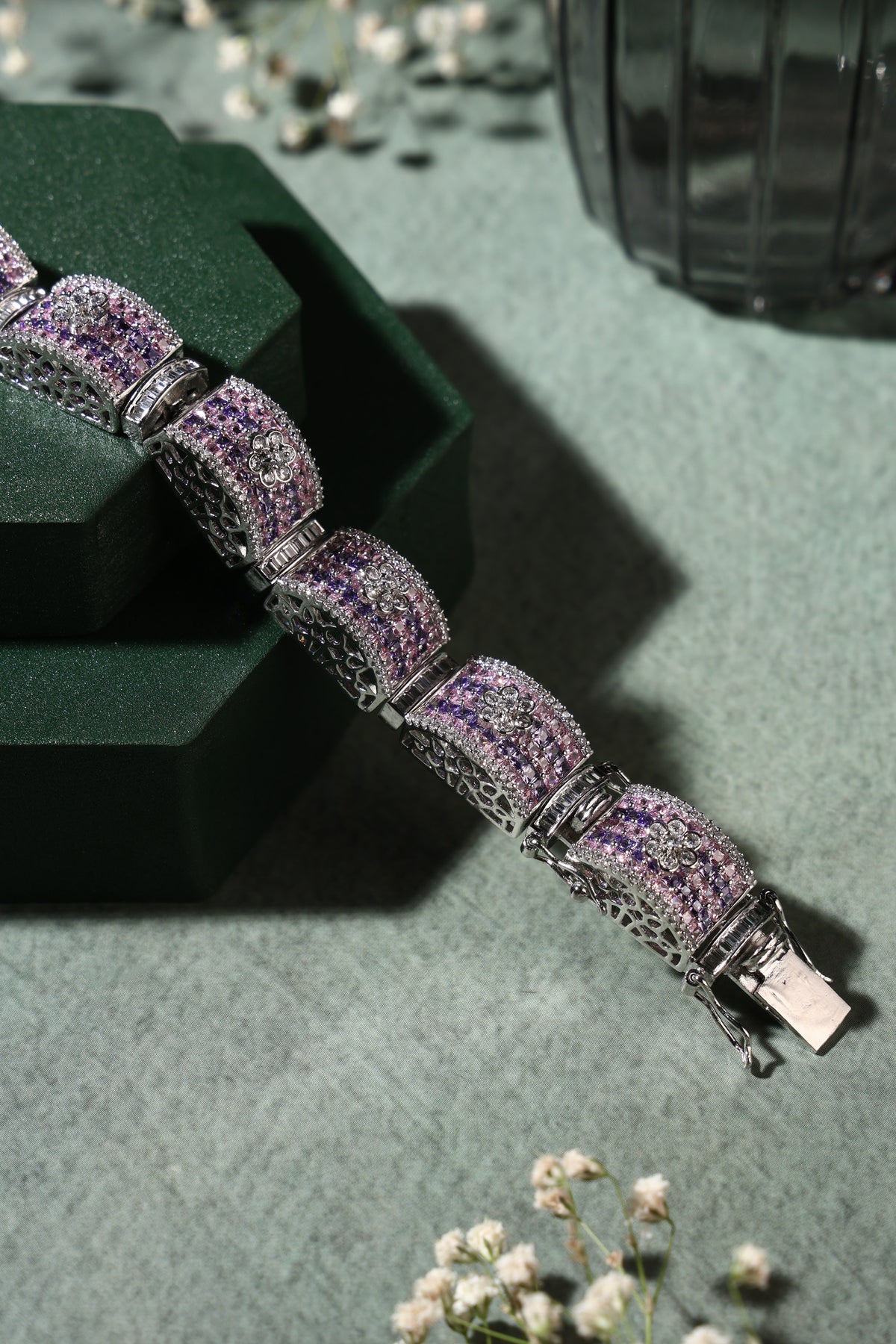 Amethyst Cascade Crystal Bracelet