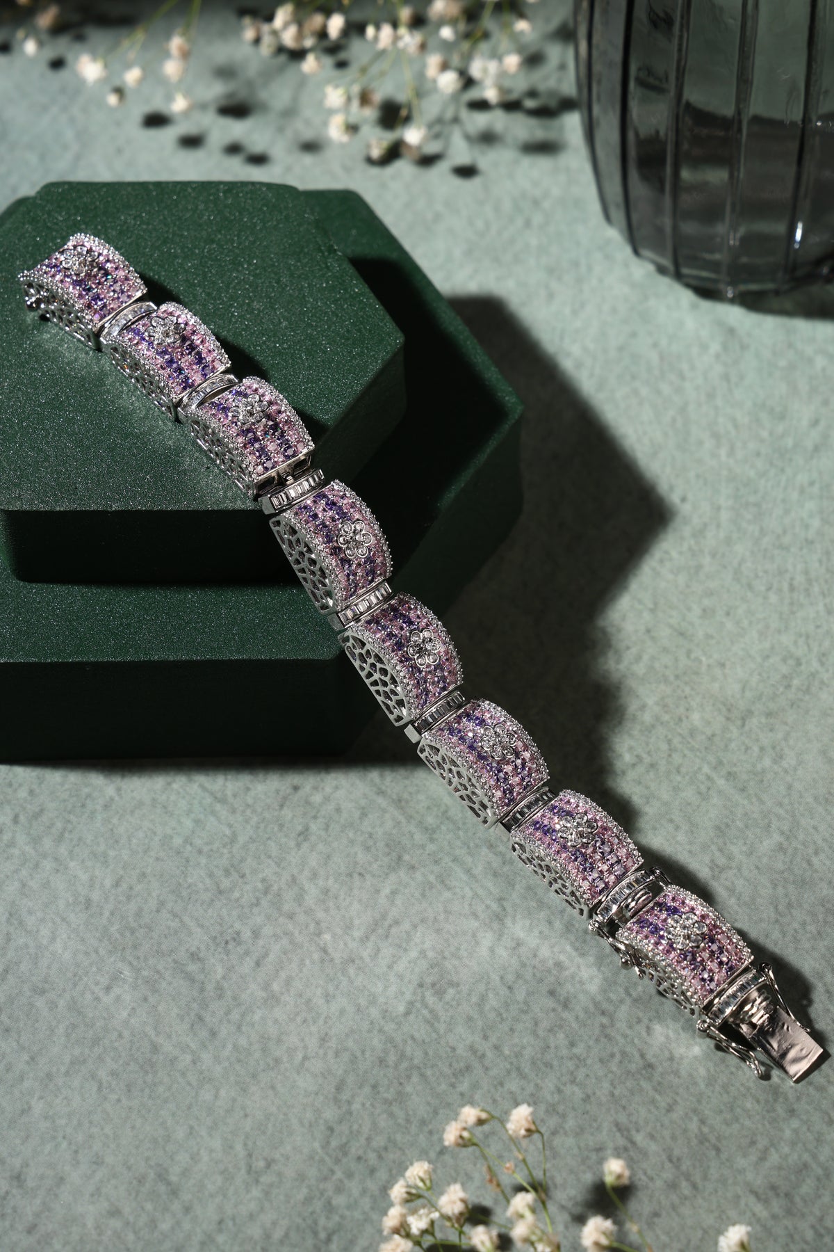 Amethyst Cascade Crystal Bracelet
