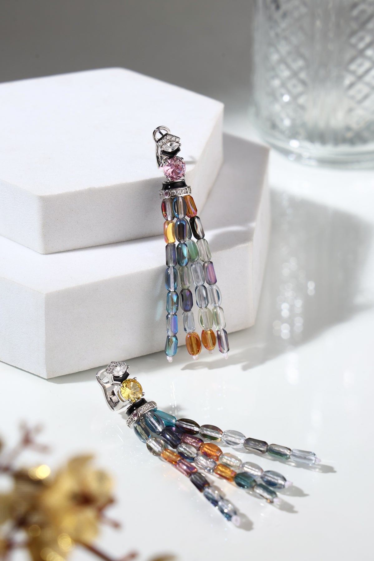 Elara Multicolour Crystal Cascade Earrings