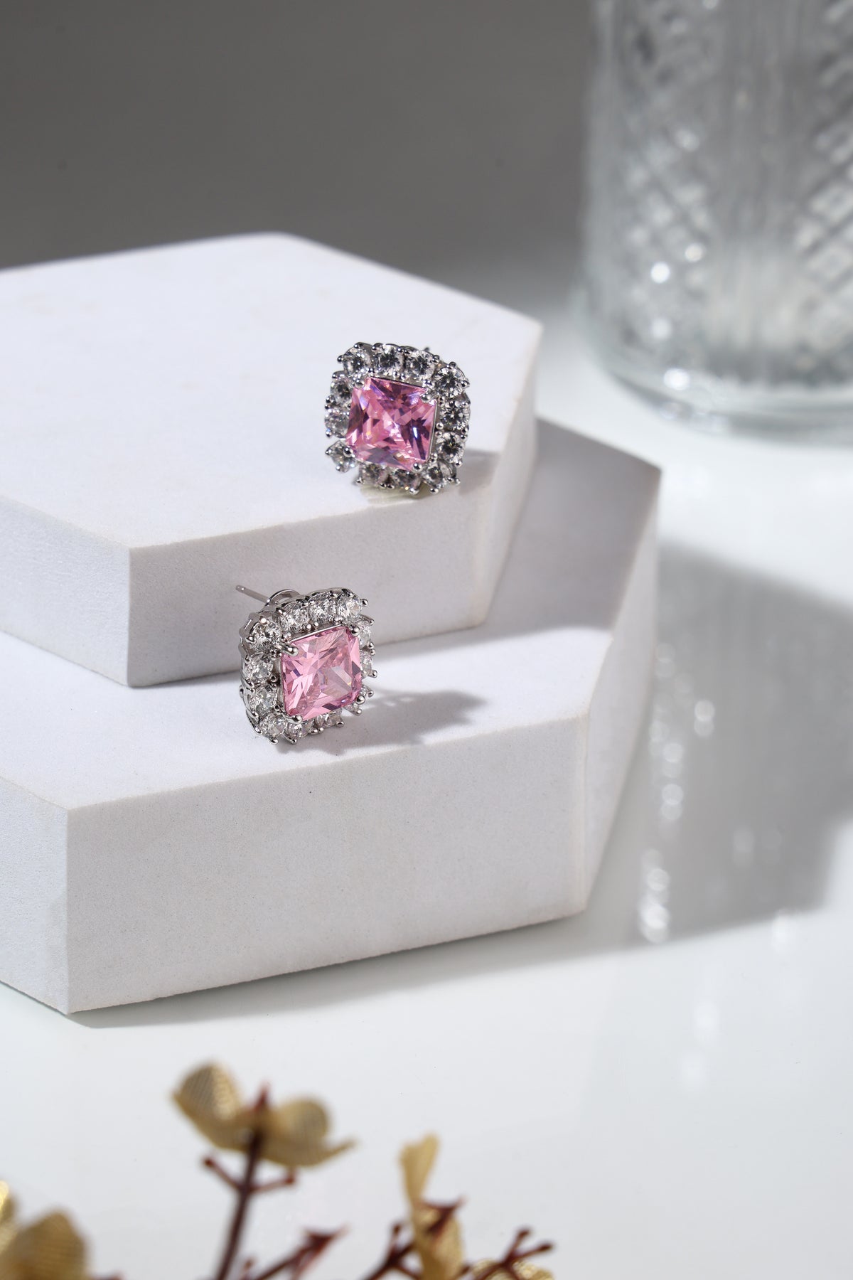 Rosé Lumière Crystal Stud Earrings