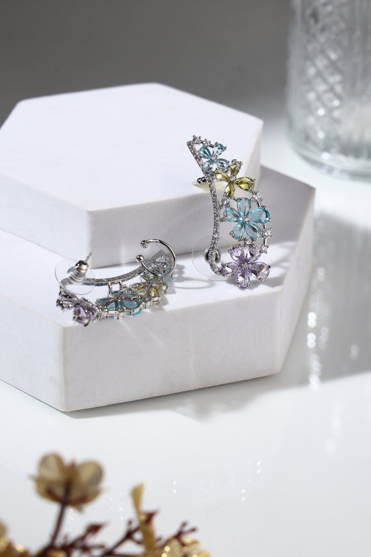 Iris Pastel Floral Ear Crawlers