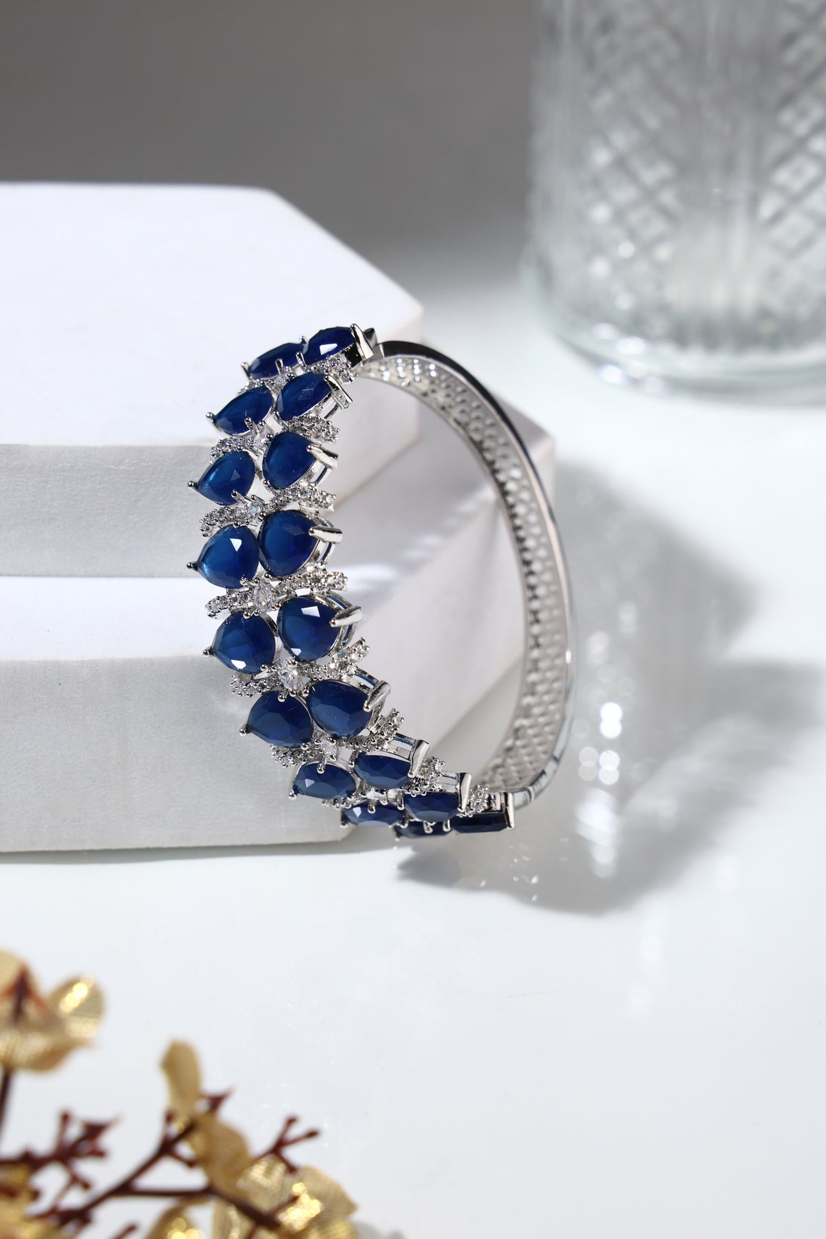 Sapphire Blue Crystal Cuff Bracelet