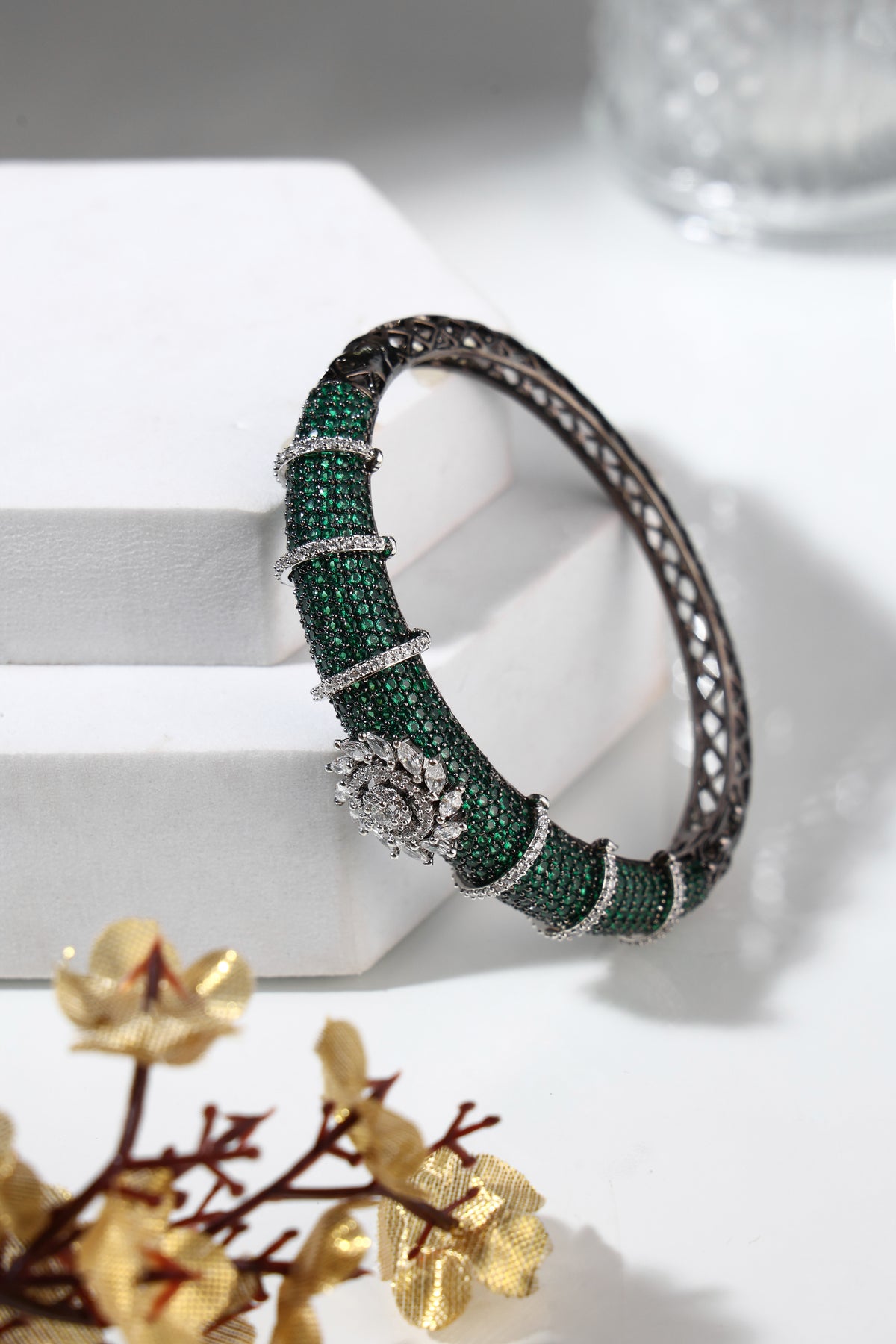 Emerald Noir Crystal Bangle