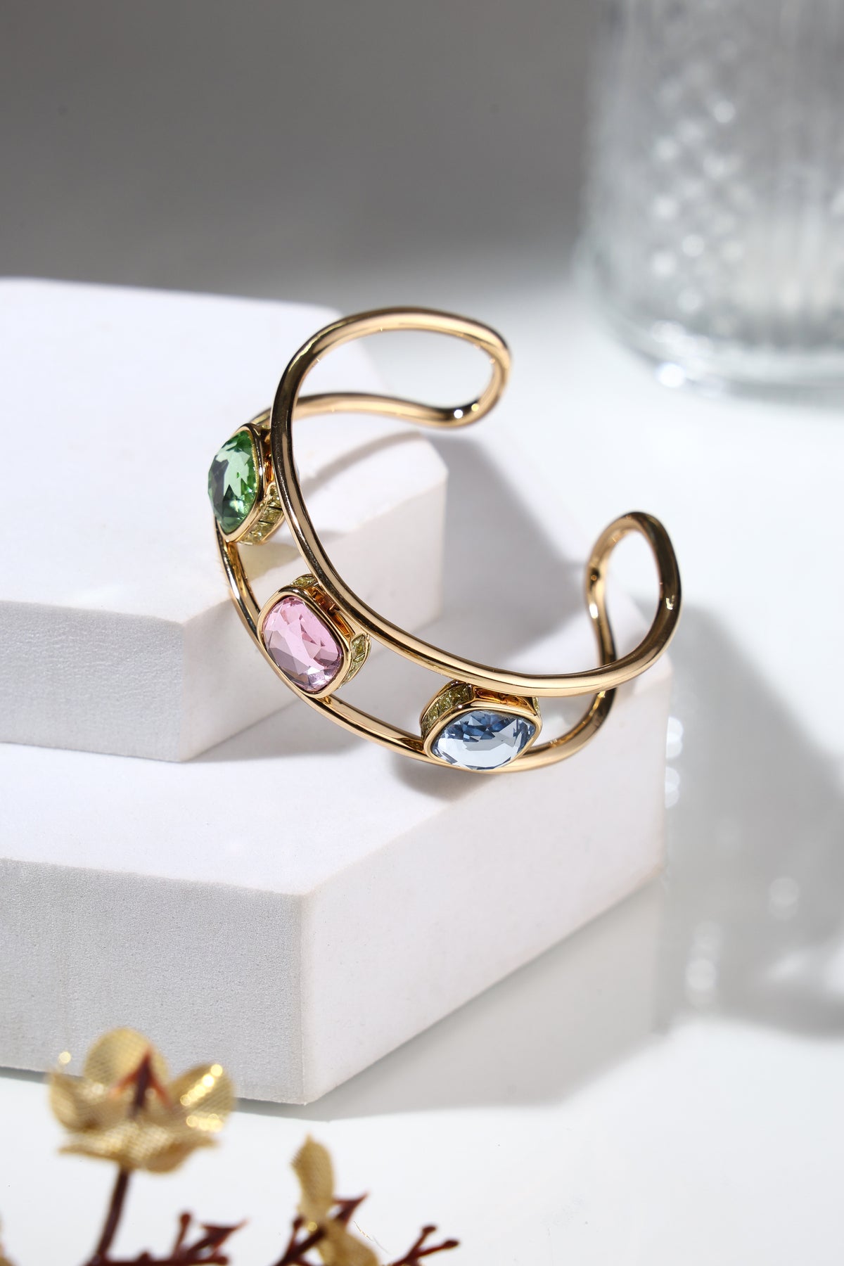 Prismatic Gemstone Open Cuff