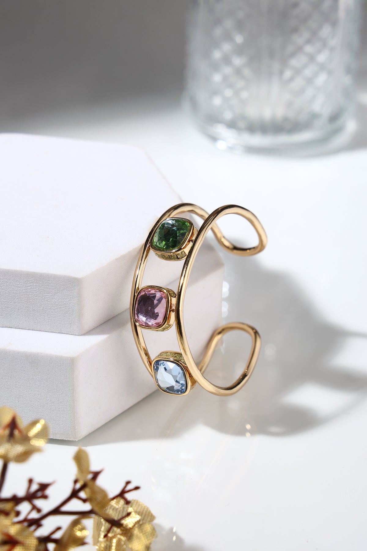 Prismatic Gemstone Open Cuff