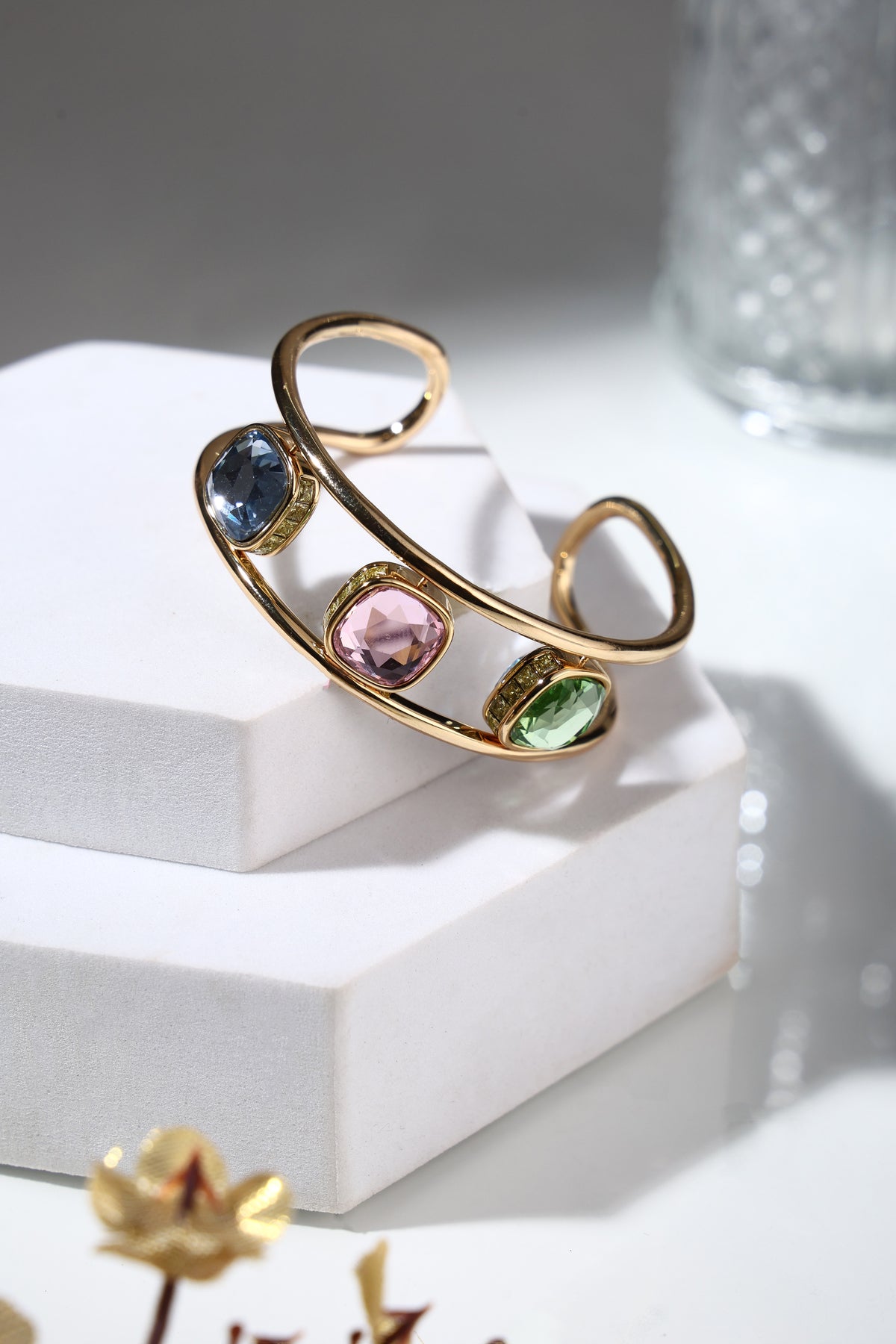 Prismatic Gemstone Open Cuff
