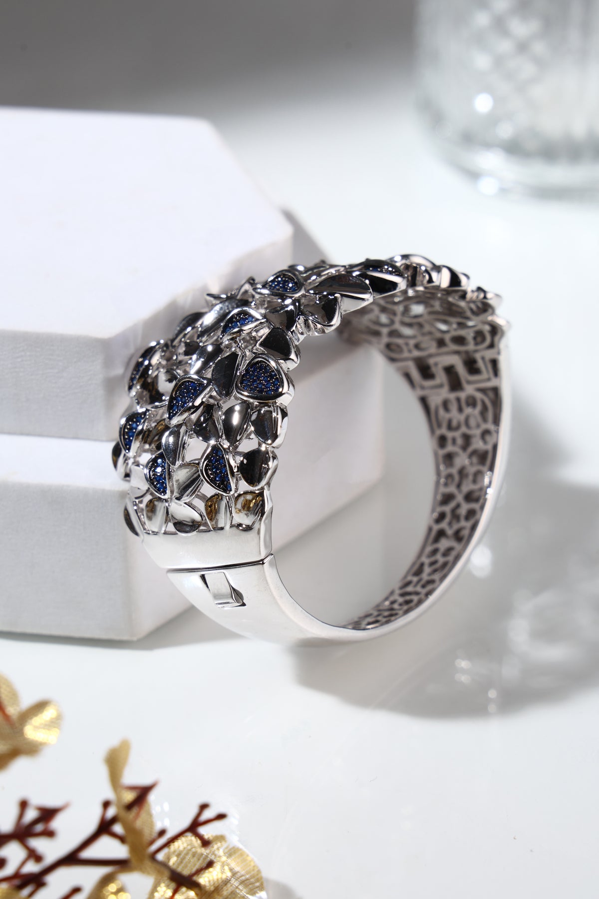 Sapphire Bloom Crystal Bracelet