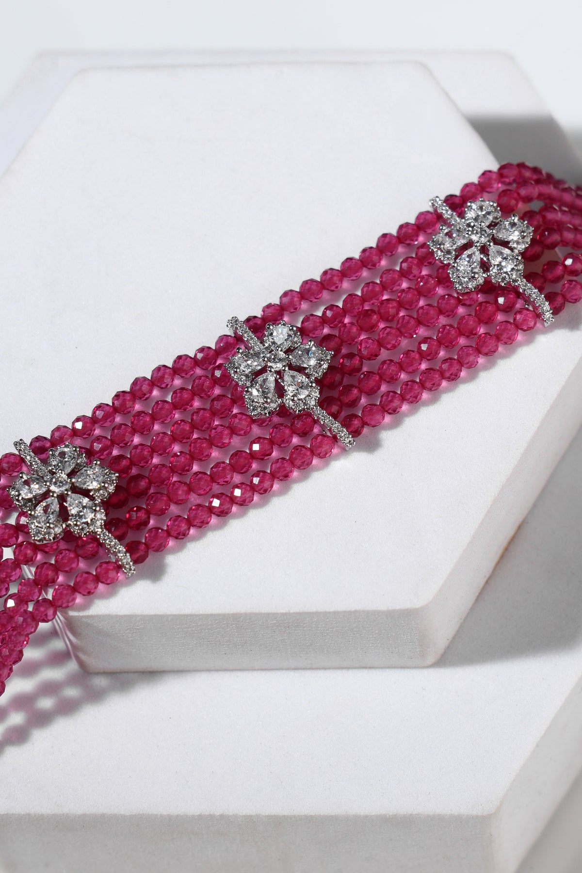 Rosabella Pink Crystal Cascade Bracelet