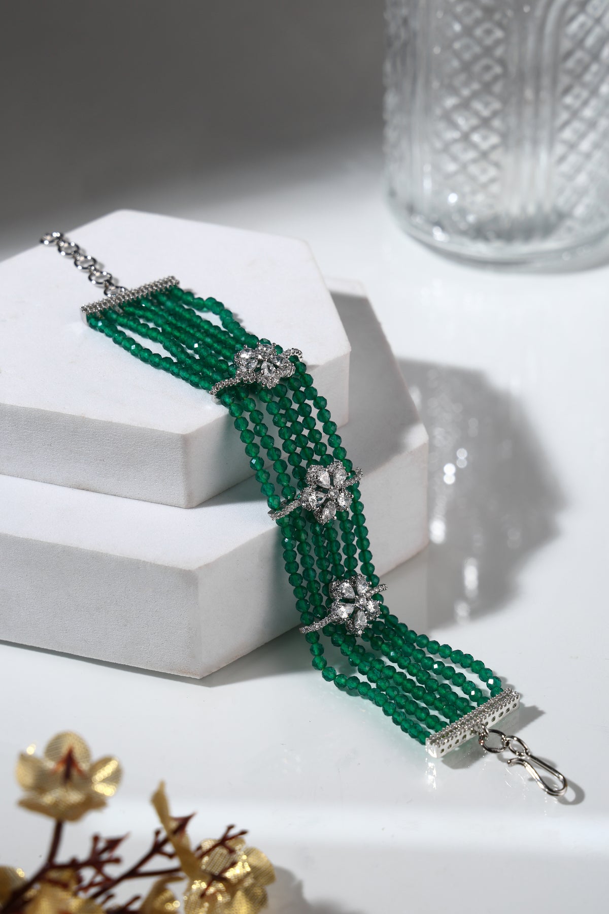 Emerald Elegance Crystal Bracelet