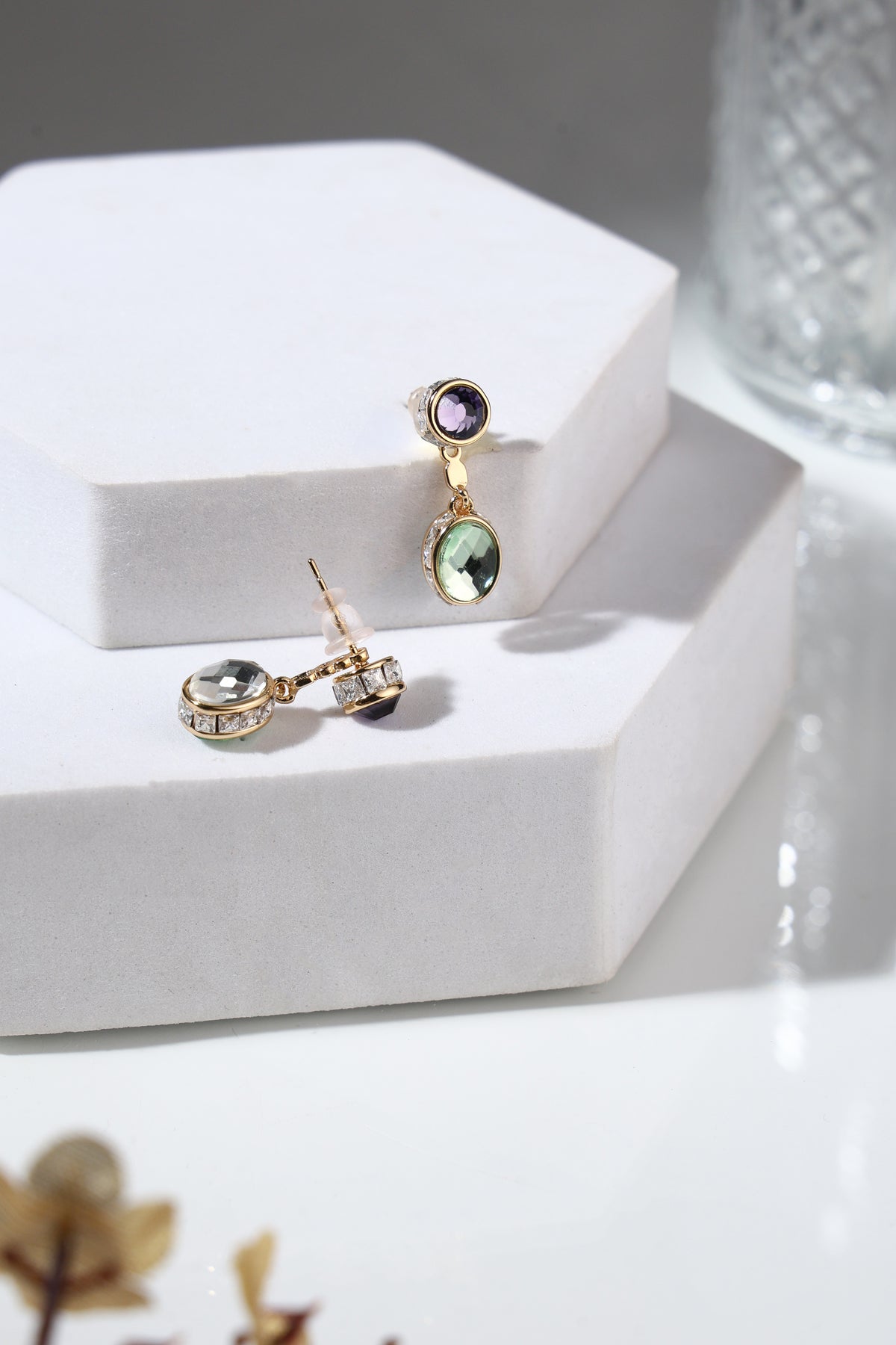 Elara Emerald & Onyx Drop Earrings