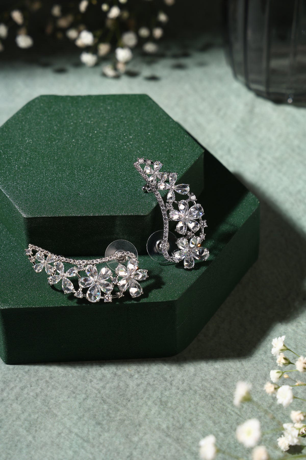 Fiorina Crystal Blossom Ear Climbers