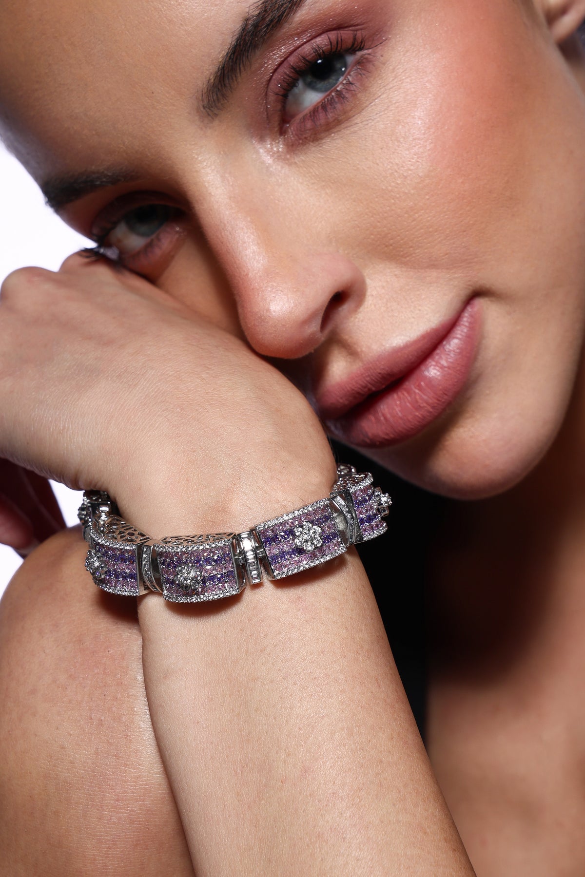 Amethyst Cascade Crystal Bracelet