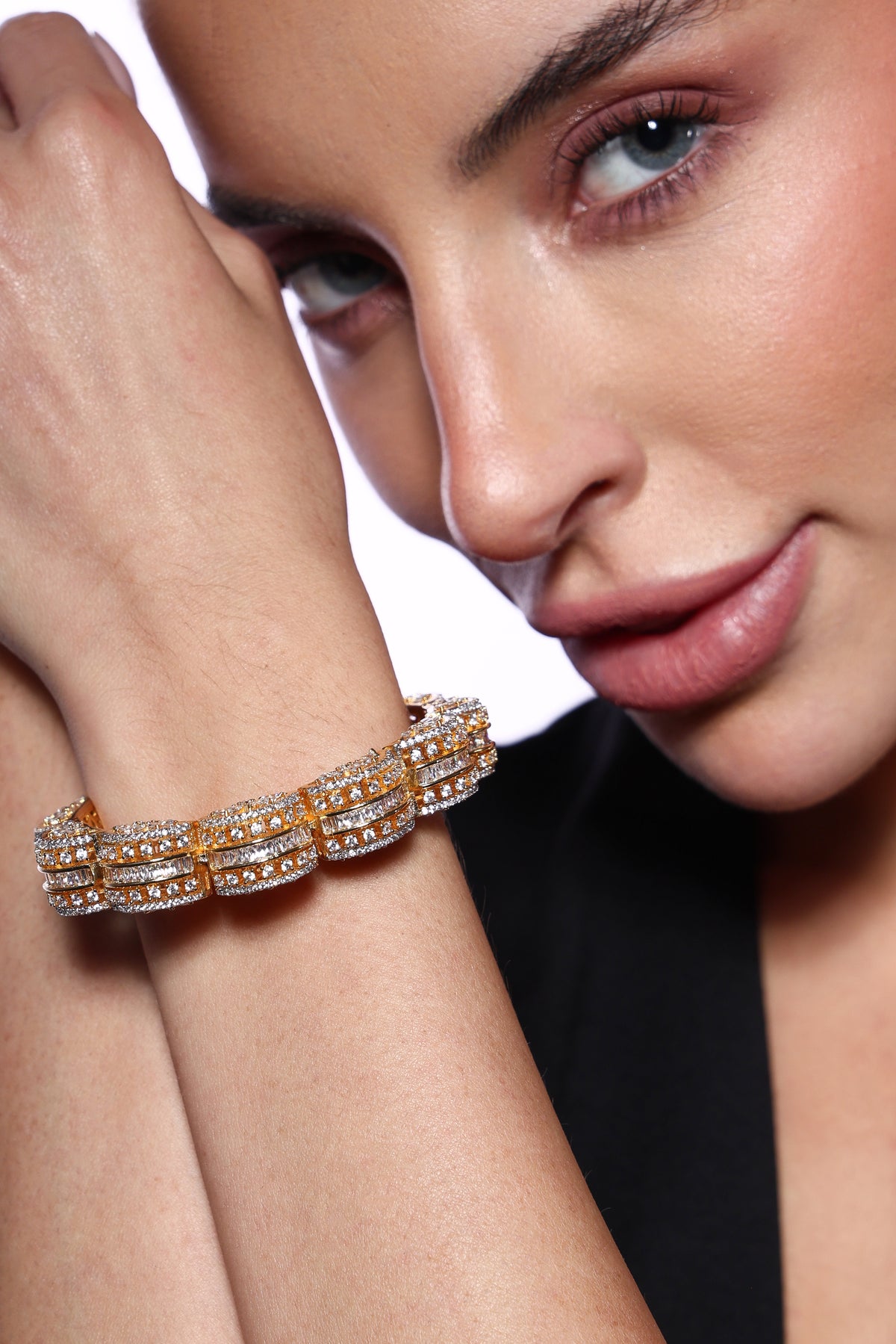 Amber Glow Crystal Bangle