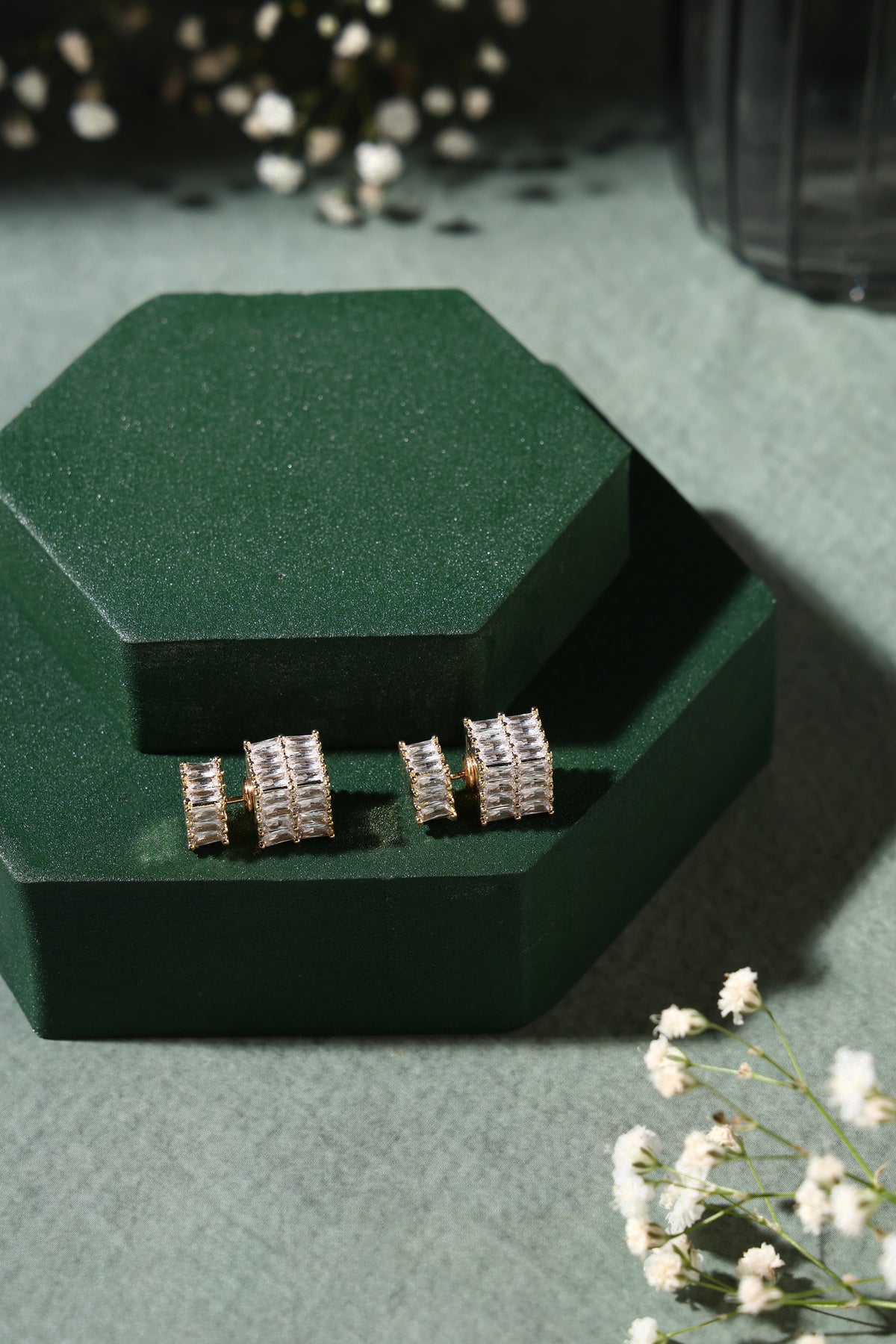 Verona Geometric Cube Jacket Earrings