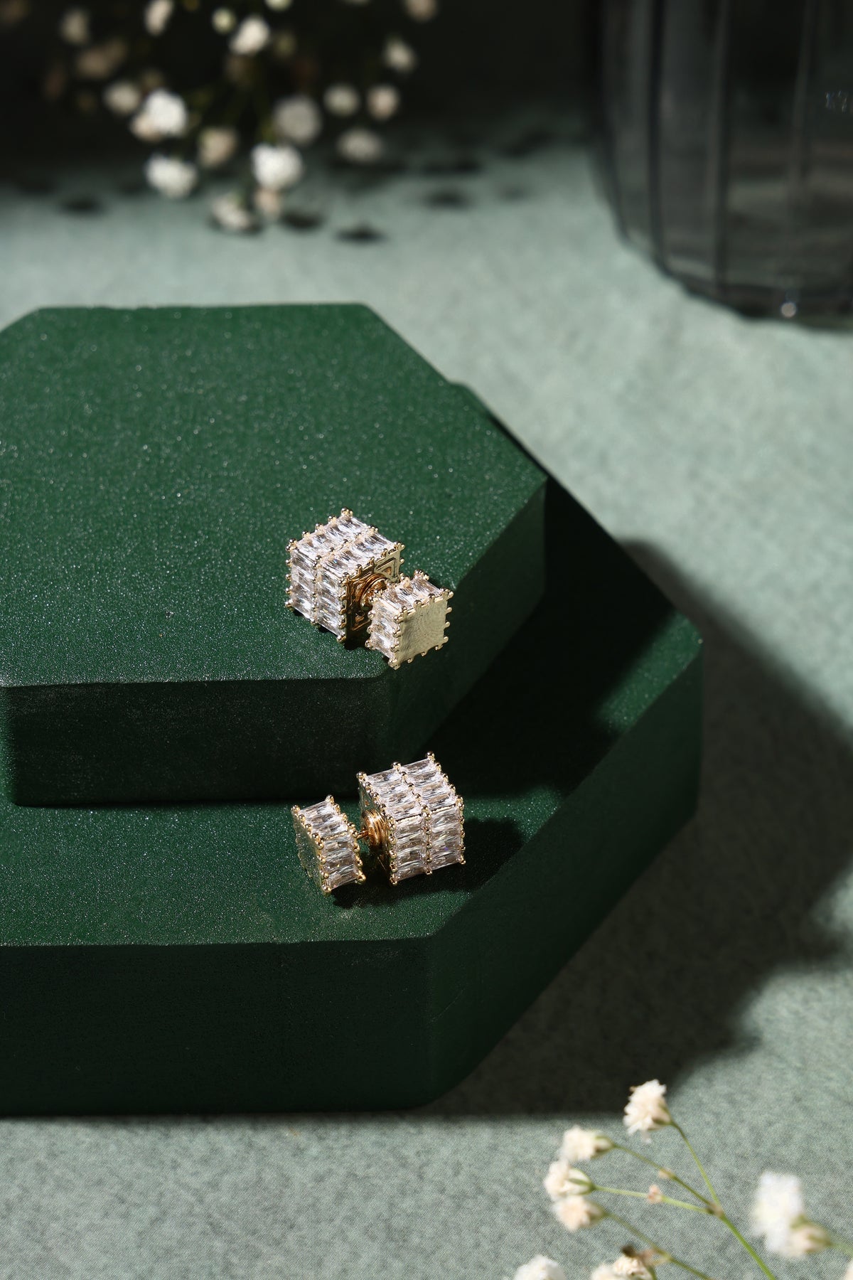 Verona Geometric Cube Jacket Earrings