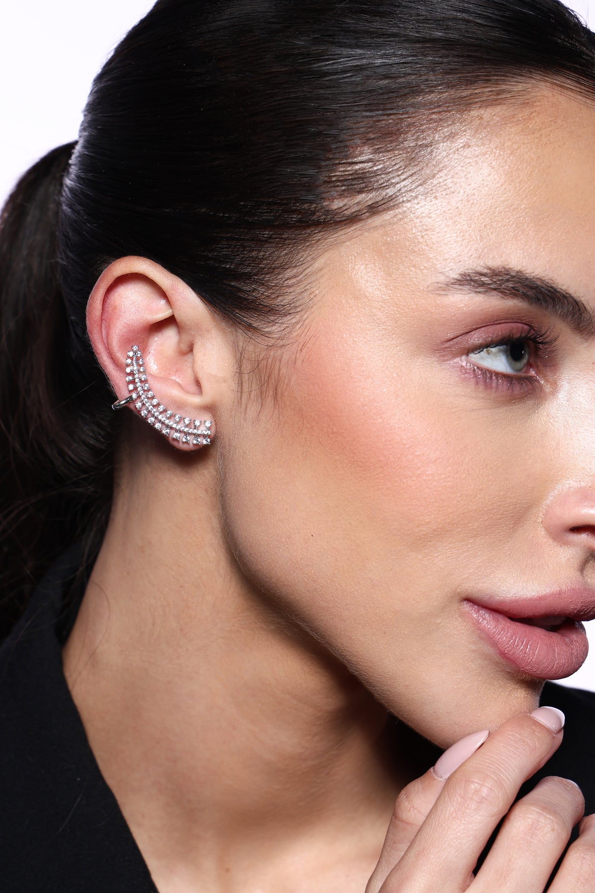 Astrid Curved Crystal Ear Crawlers