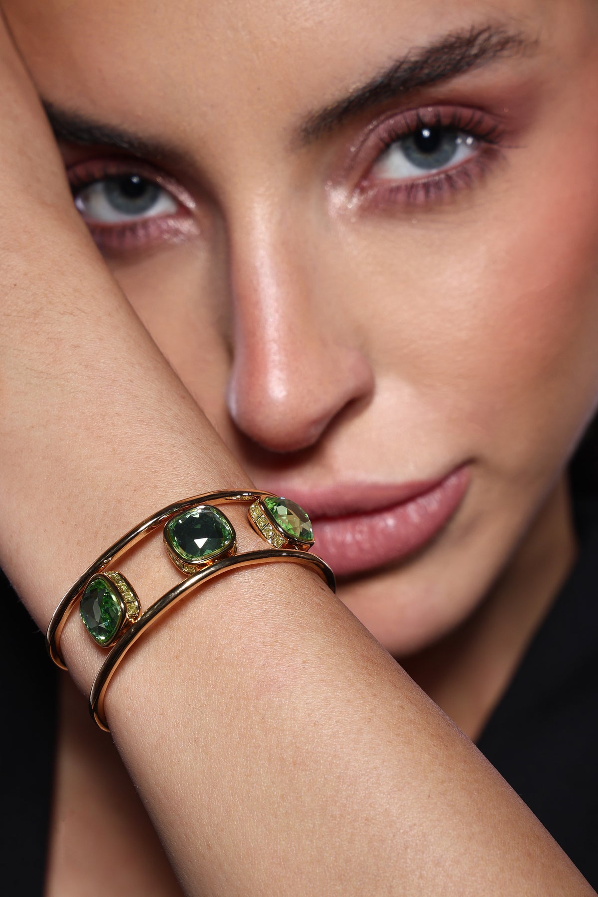 Prismatic Gemstone Open Cuff