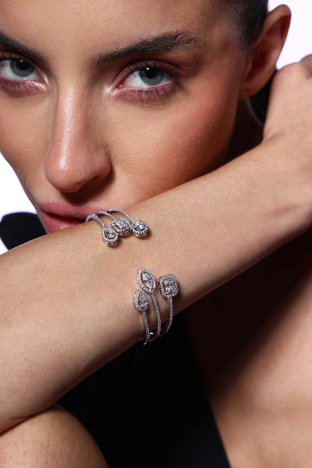 Celestine Crystal Open Cuff