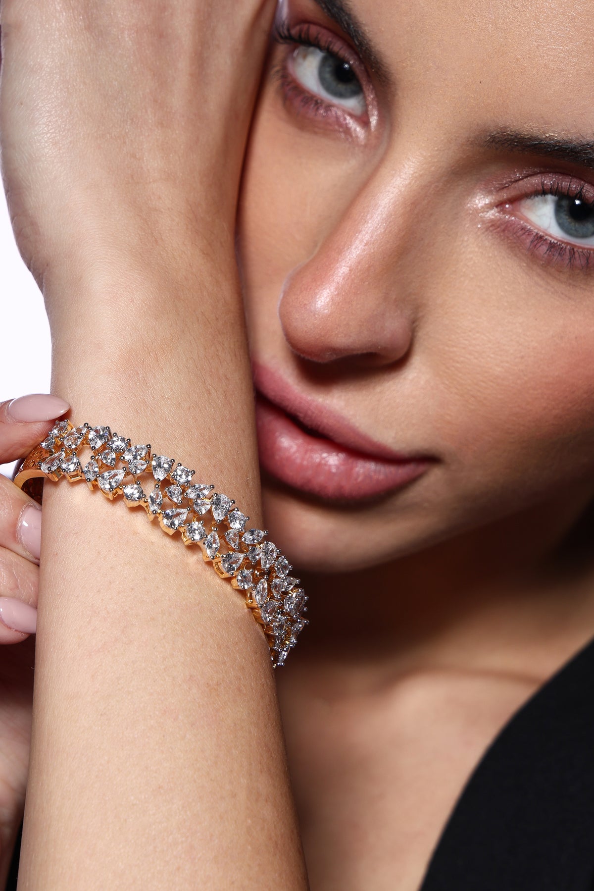 Aurelia Gold Crystal Cuff Bracelet