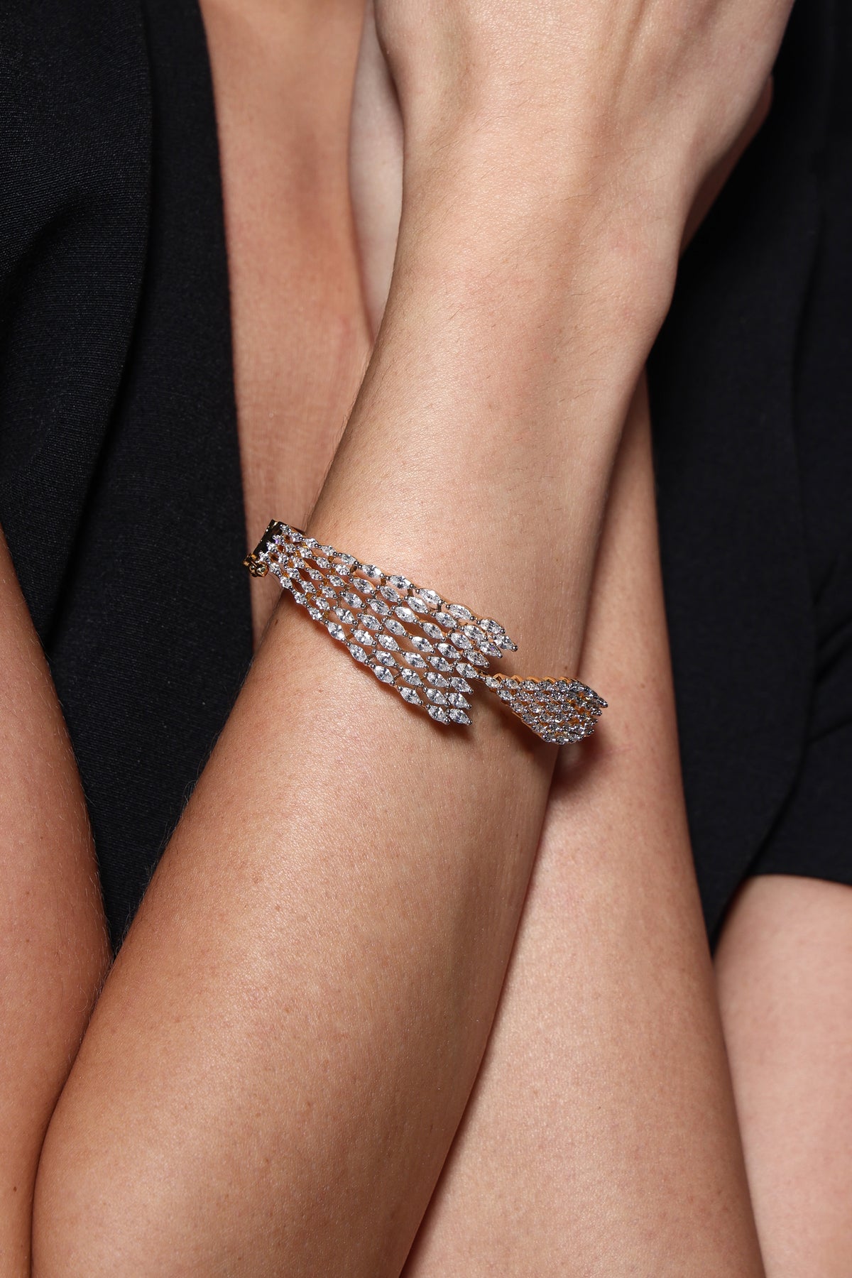 Celeste Gold Crystal Cuff Bracelet