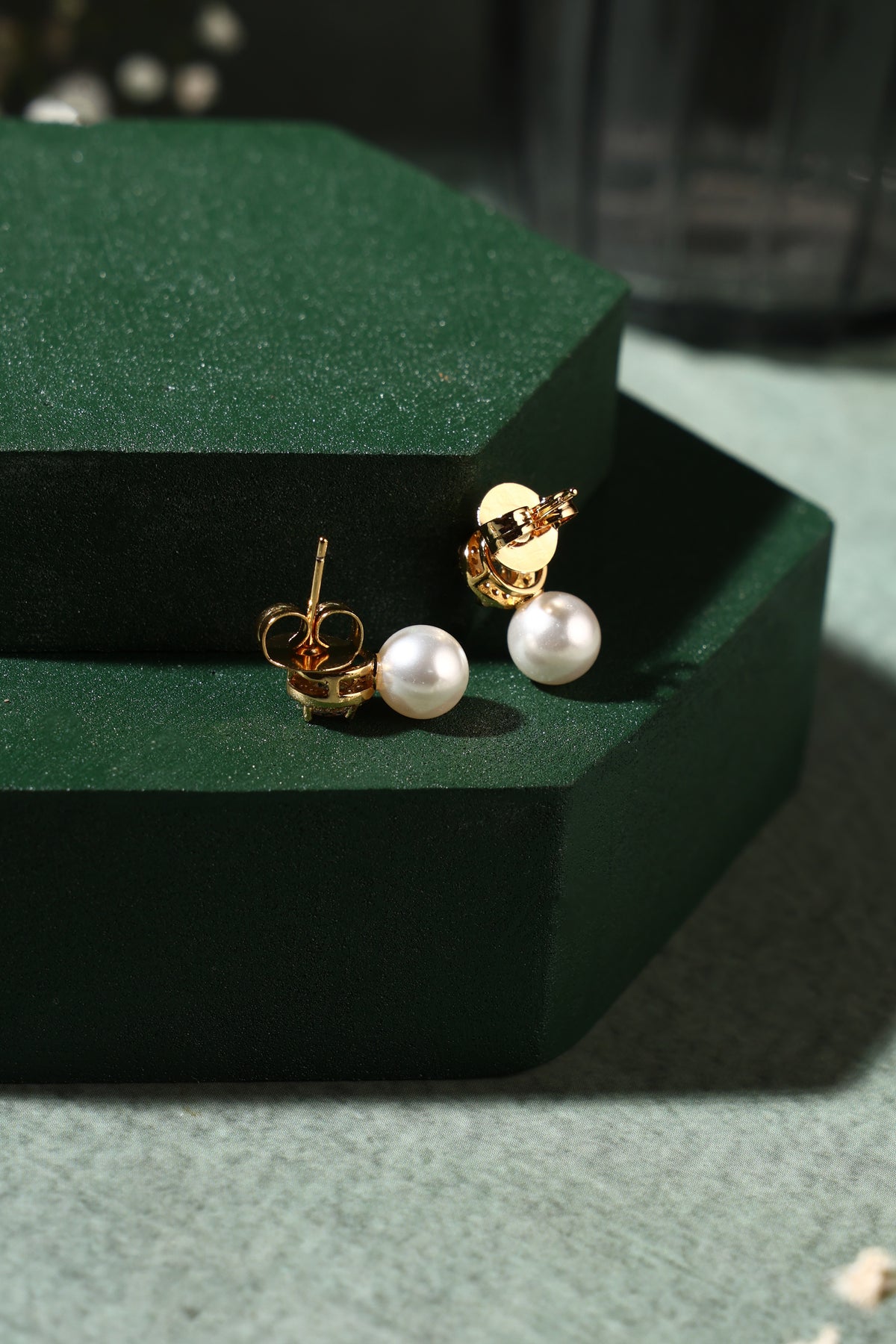 Elara Pearl Crystal Drop Earrings