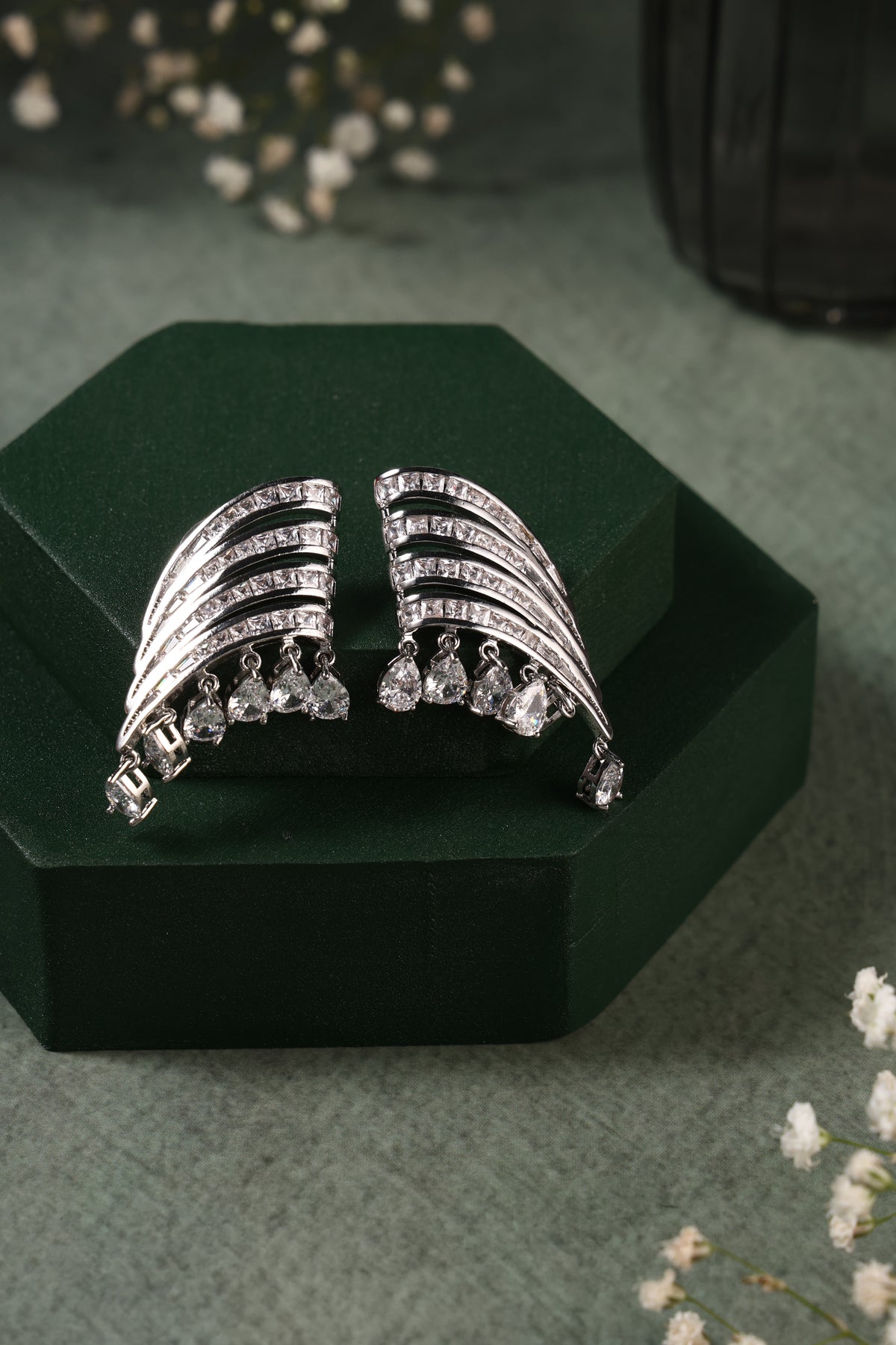 Celestine Crystal Cascade Earrings