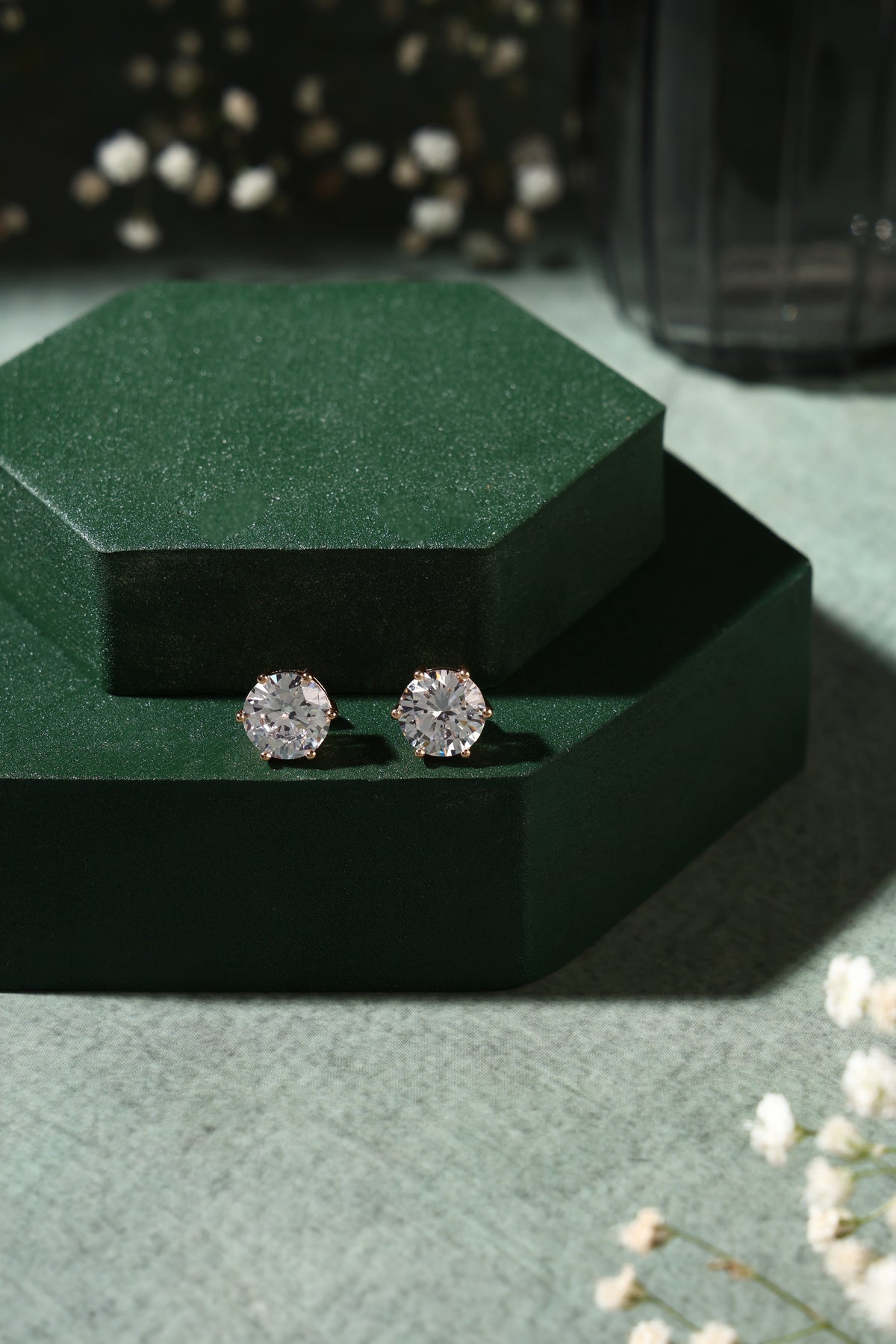 Celestia Solitaire Crystal Stud Earrings