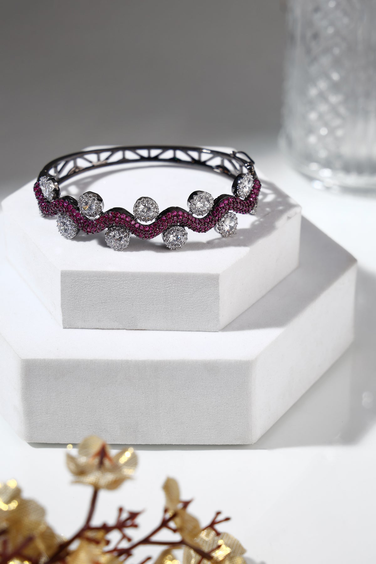 Ruby Radiance Crystal Bangle