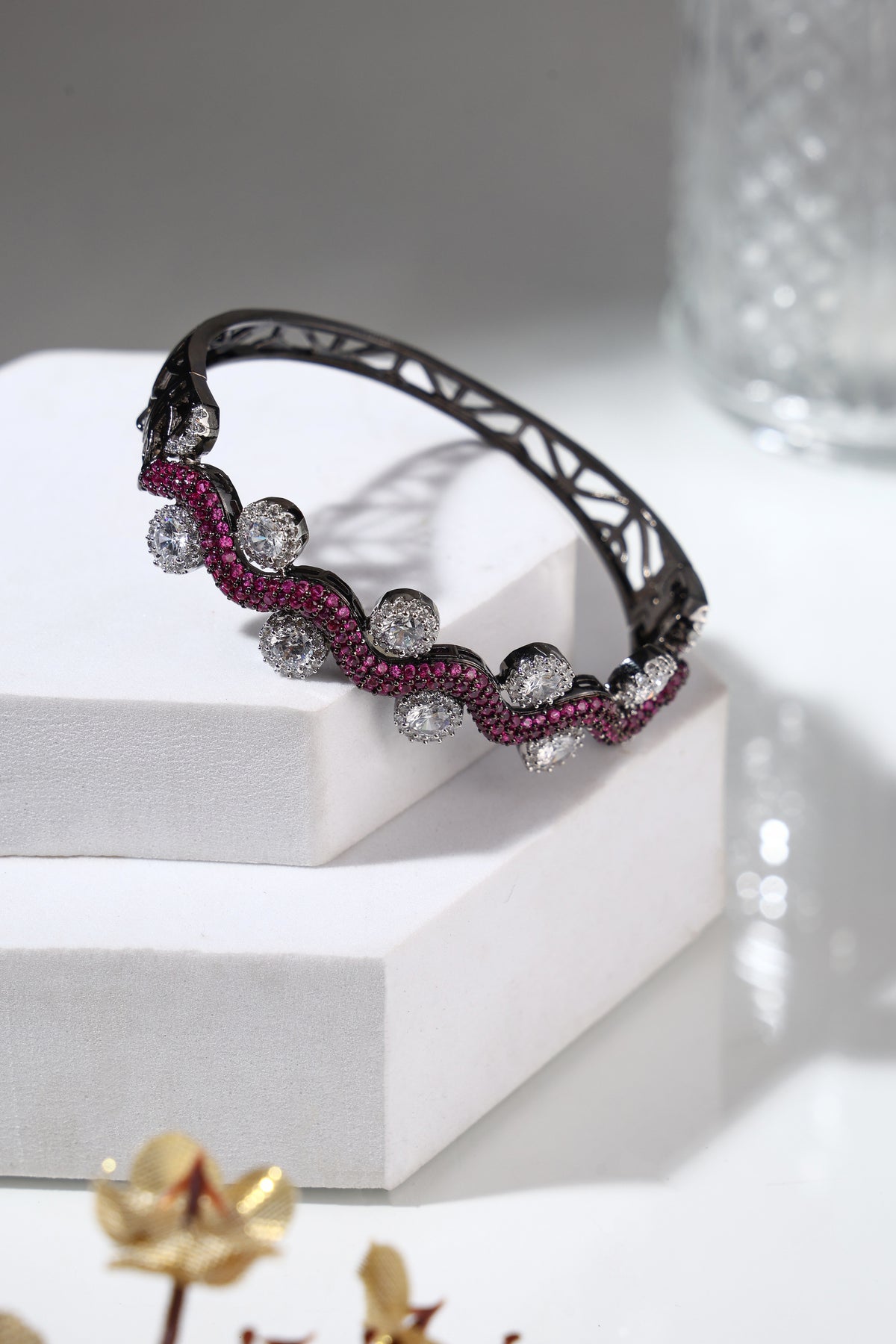 Ruby Radiance Crystal Bangle