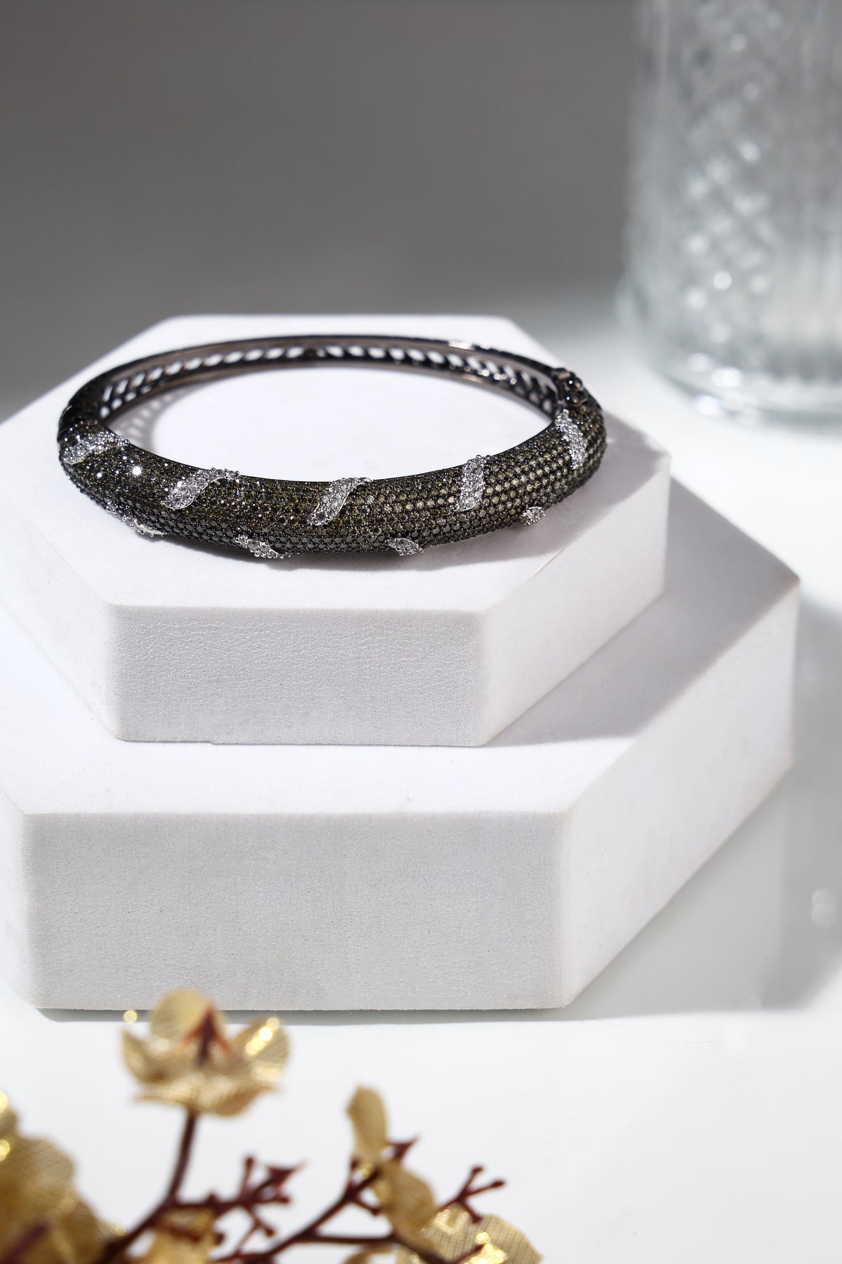 Noir Luxe Crystal Bangle