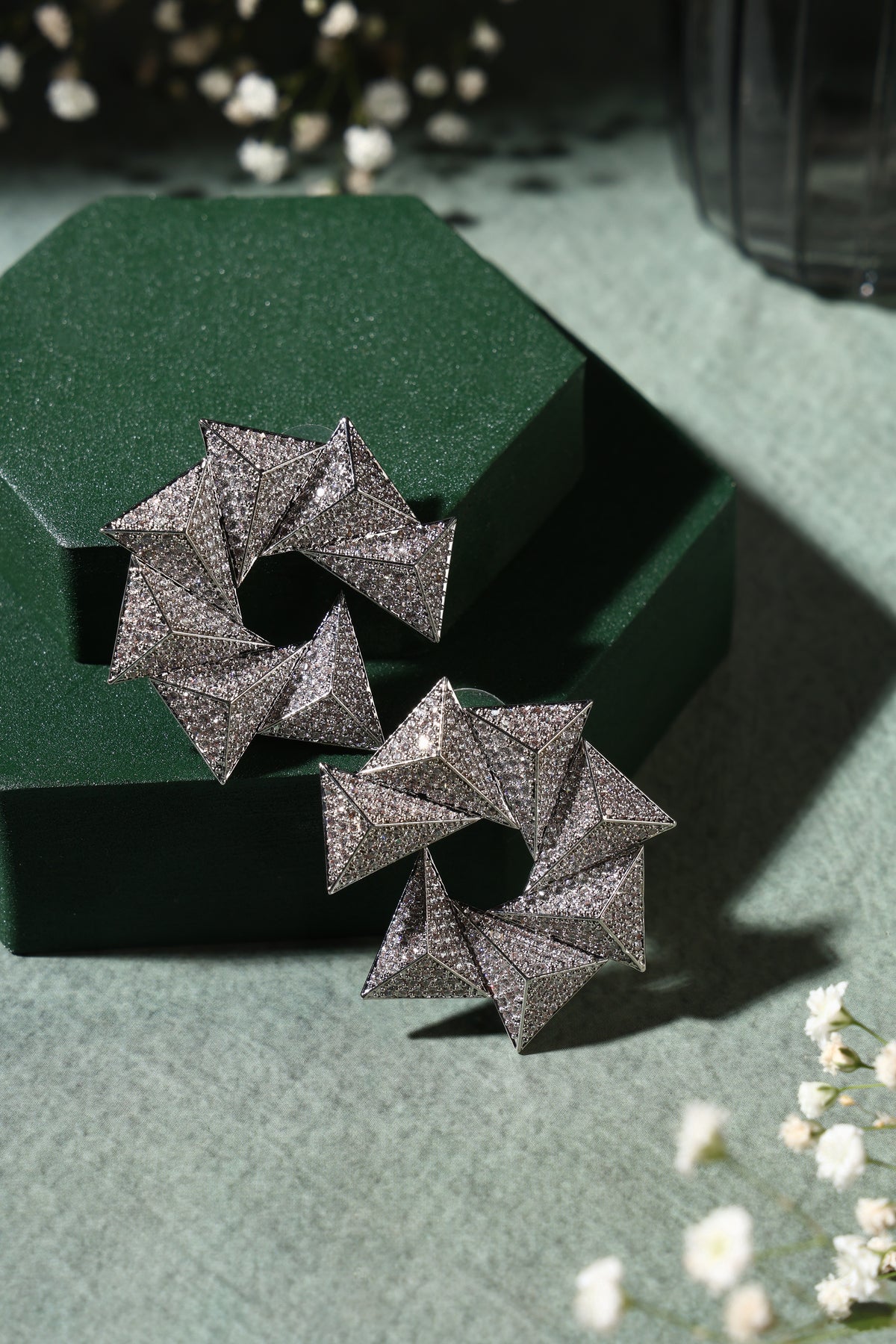 Astrielle Geometric Halo Earrings