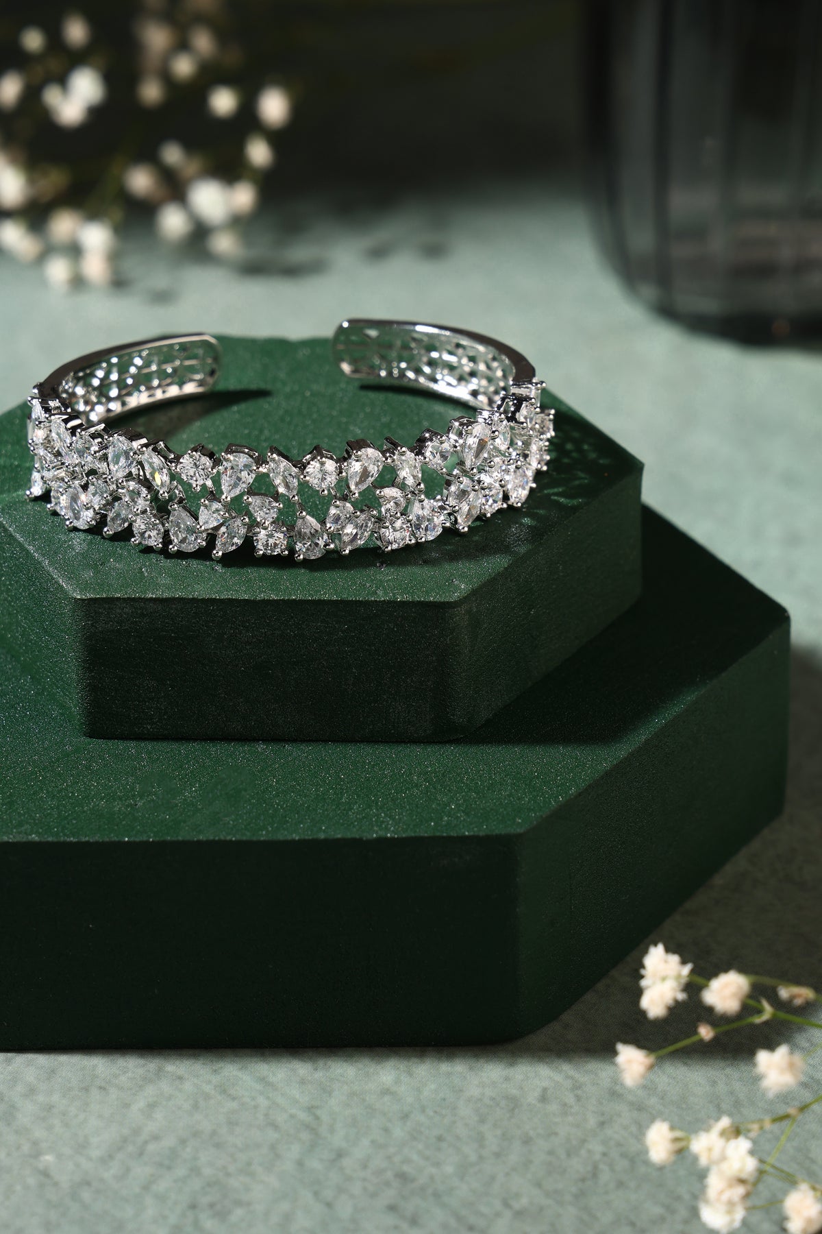 Crystal Cascade Cuff Bracelet