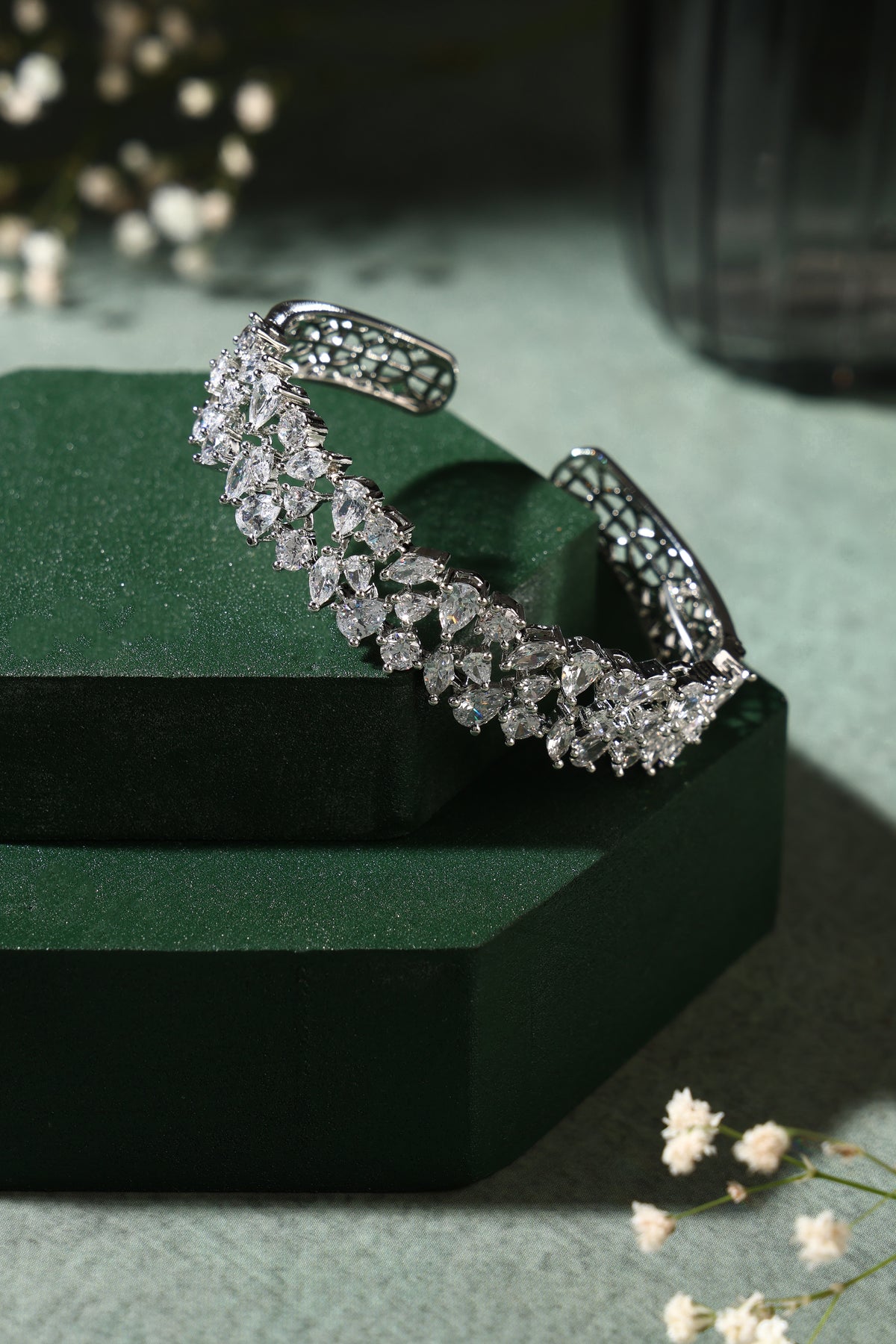 Crystal Cascade Cuff Bracelet