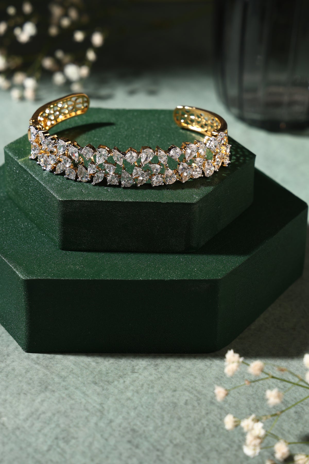 Aurelia Gold Crystal Cuff Bracelet