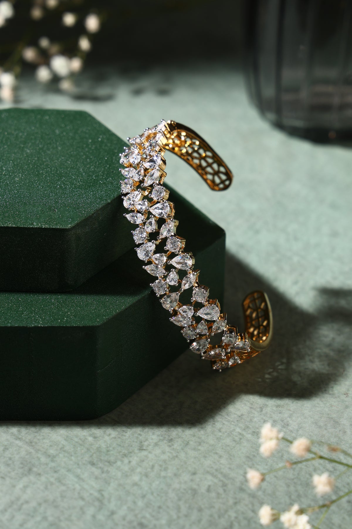 Aurelia Gold Crystal Cuff Bracelet