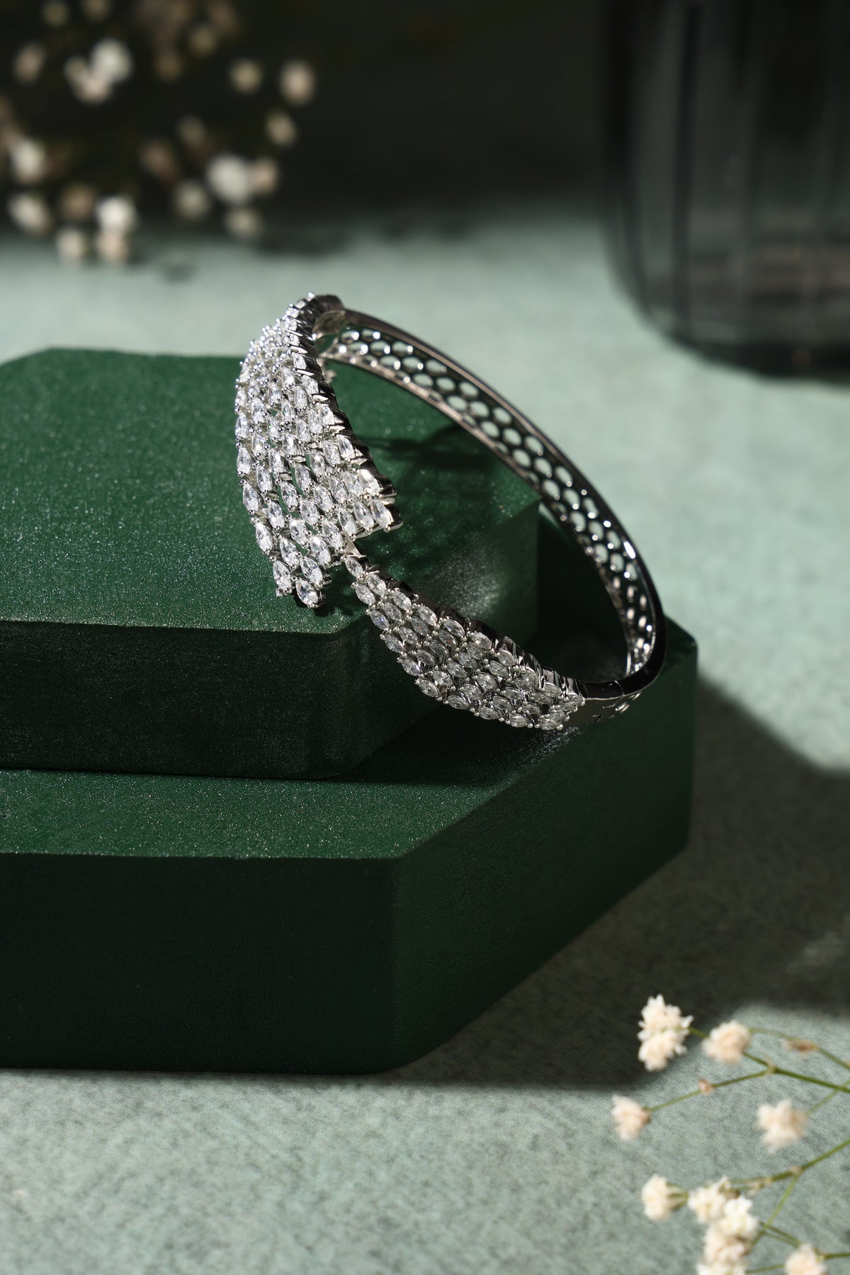 Celeste Crystal Leaf Bracelet