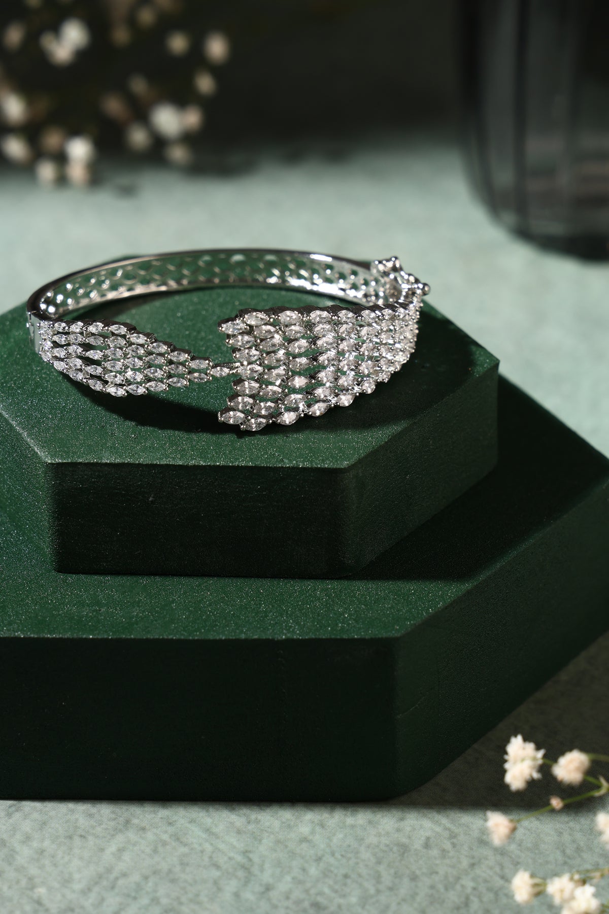 Celeste Crystal Leaf Bracelet