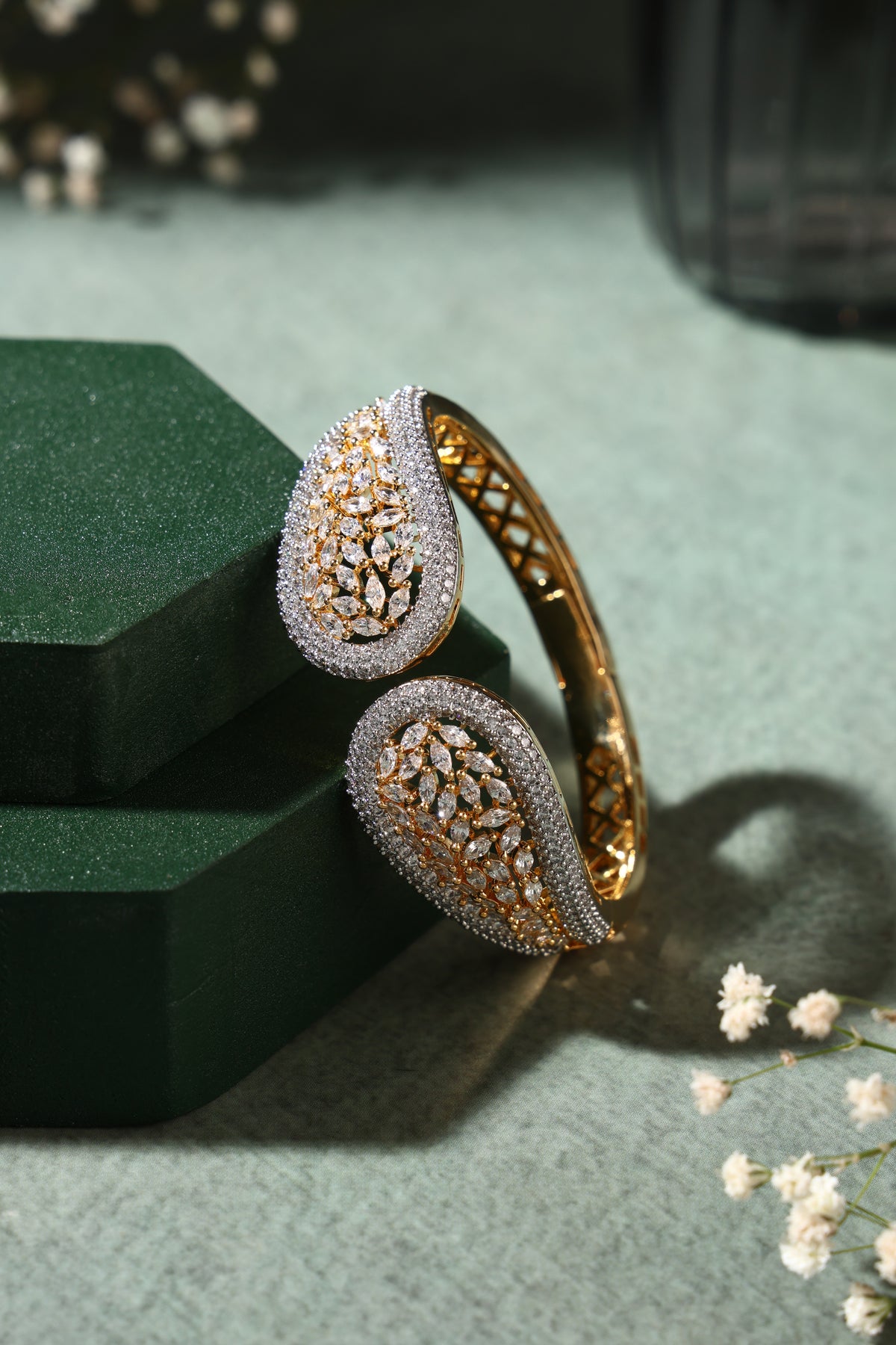 Golden Aura Crystal Cuff